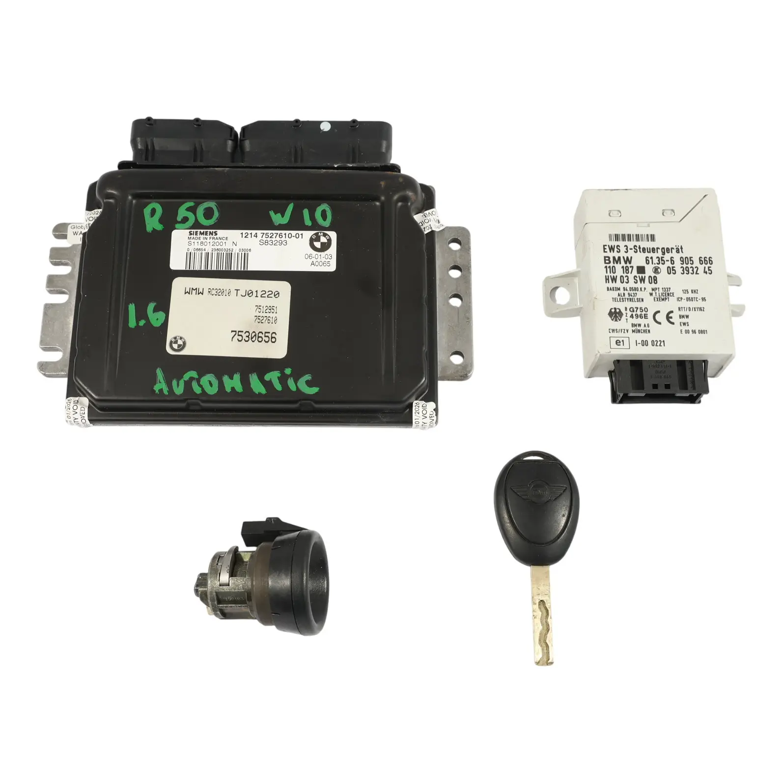 Mini Cooper R50 W10 116HP Unità Controllo Motore ECU DME 7527610 Automatico