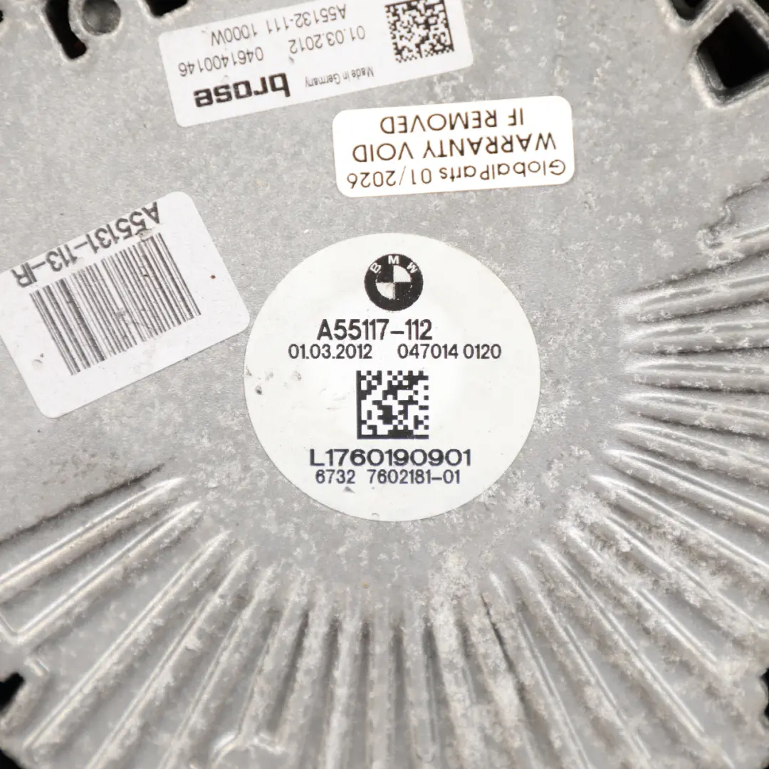 BMW F01 F02 F03 N74 Engine Radiator Fan Shroud Motor 7602181 - SKU 7601909 - Part number 7601909