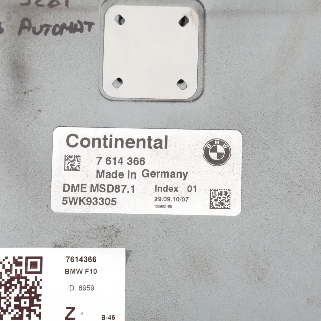 BMW F10 F11 528I N53 258HP Sterownik Silnika ECU DME Automat - SKU 7614366 - Numer Części 7614366
