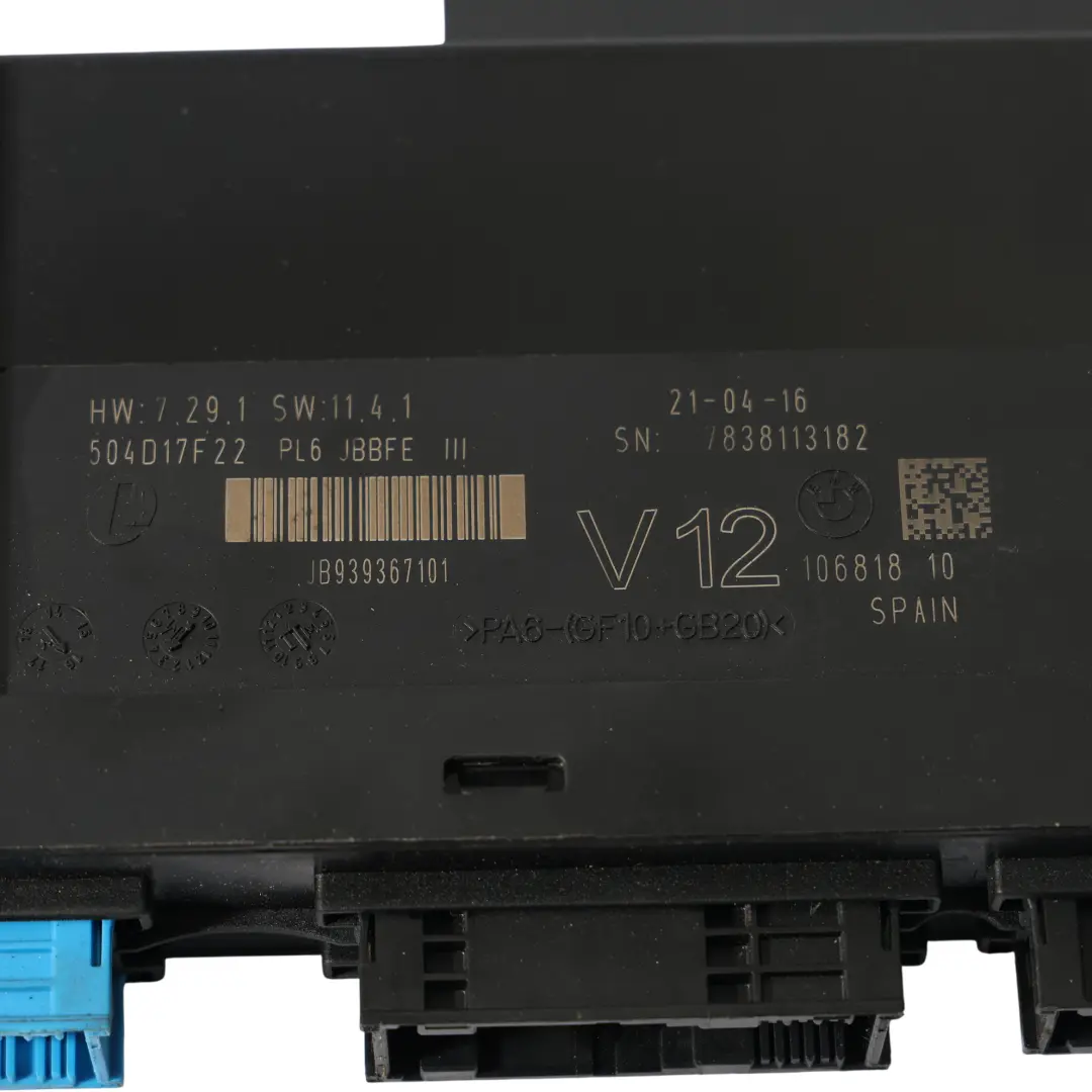 BMW F06 S65 Module Commande Base DME Moteur Commande Base PL6 JBBFE III - SKU 7838113 - Numéro de pièce 7838113