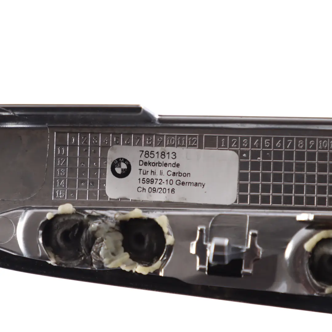 BMW F10 M5 Rear Door Strip Moulding Cover Trim Carbon Left N/S - SKU 7851813 - Part number 7851813