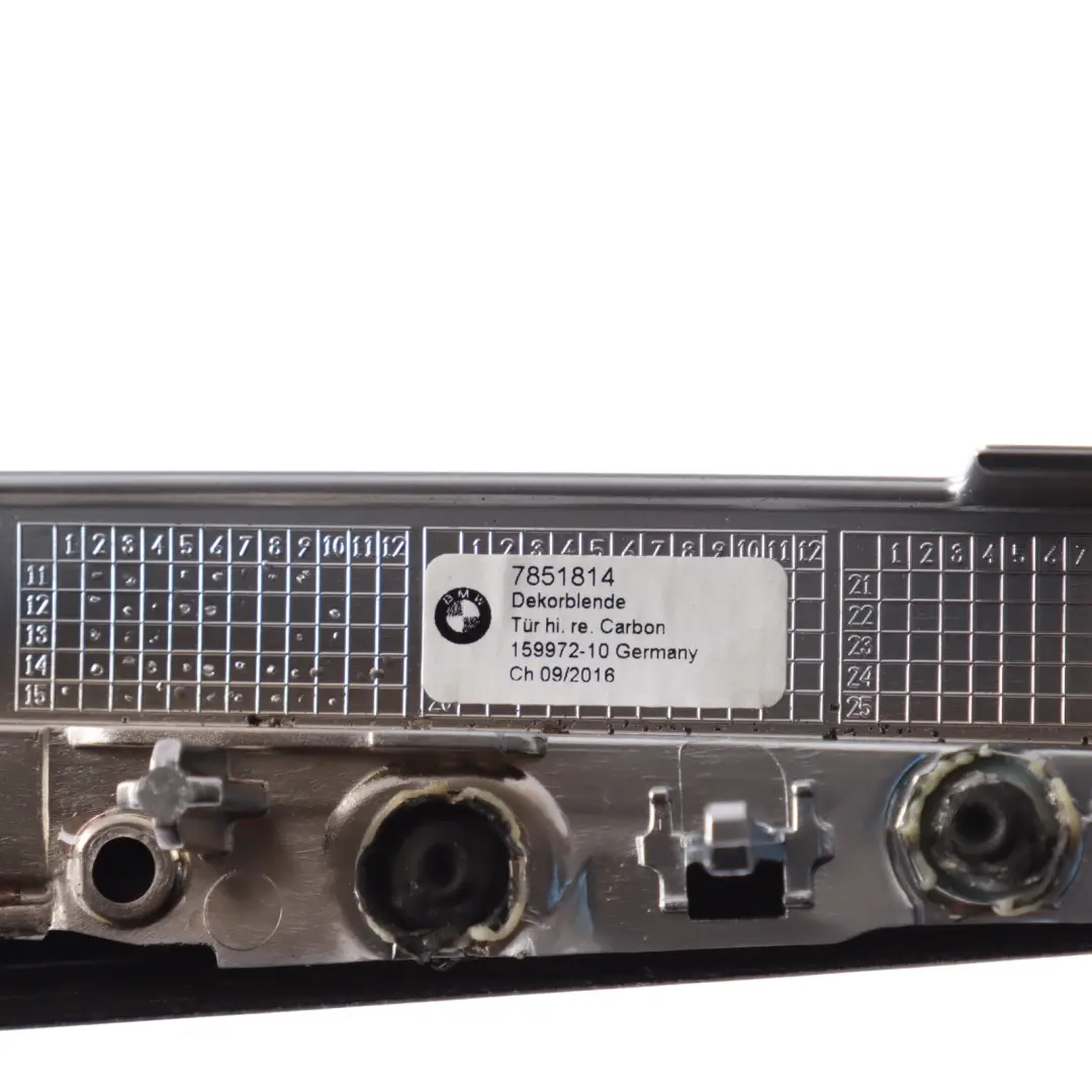 Door Strip Moulding Cover Trim Carbon Right O/S to BMW F10 M5 Rear with Part number 7851814 BMW F10 M5 Rear Door Strip Moulding Cover Trim Carbon Right O/S - SKU 7851814 - Part number 7851814