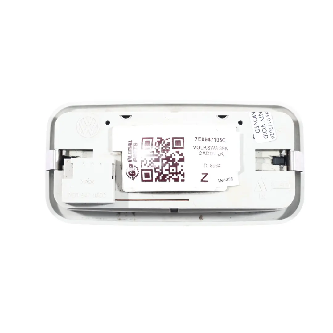 Volkswagen VW Caddy 2K Lampa Lampka Podsufitki Tył Szara - SKU 7E0947105C - Numer Części 7E0947105C