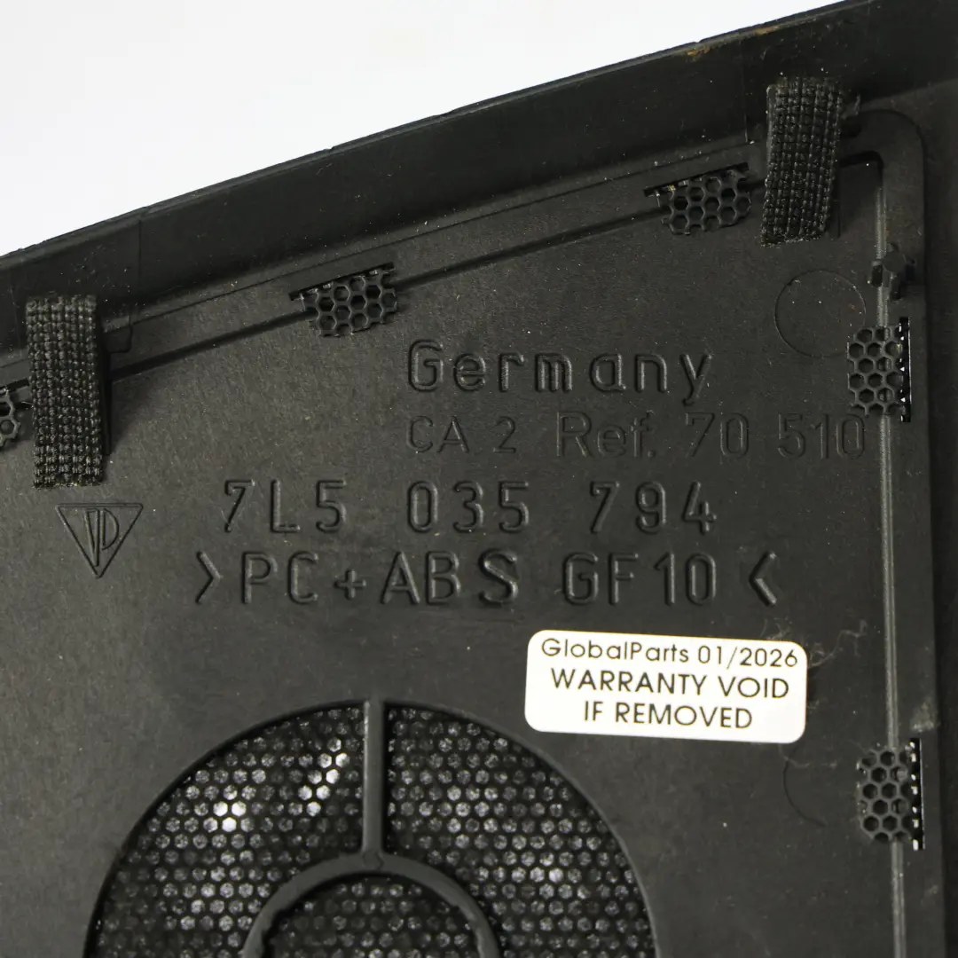 Front Armaturenbrett Lautsprecher Abdeckung Rechts für Porsche Cayenne Turbo 9PA mit Teilenummer 7L5035794 Porsche Cayenne Turbo 9PA Front Armaturenbrett Lautsprecher Abdeckung Rechts - SKU 7L5035794 - Teilenummer 7L5035794