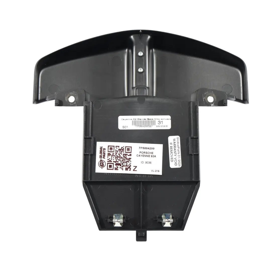 Pannello Copertura Della Console Centrale per Porsche Cayenne 92A con numero di parte 7P5864299 Porsche Cayenne 92A Pannello Copertura Della Console Centrale - SKU 7P5864299 - Numero di parte 7P5864299