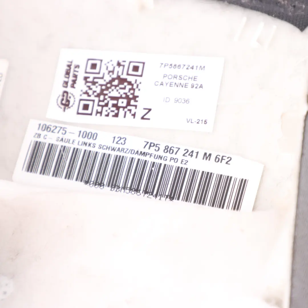 C-Pillar Column Trim Panel Left N/S Black to Porsche Cayenne 92A with Part number 7P5867241M Porsche Cayenne 92A C-Pillar Column Trim Panel Left N/S Black - SKU 7P5867241M - Part number 7P5867241M