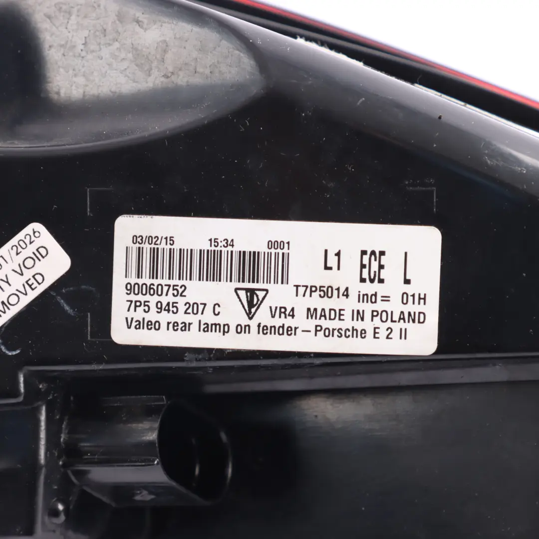 Porsche Cayenne 92A Tail Light Lamp Panel Outer Rear Left N/S - SKU 7P5945207C - Part number 7P5945207C