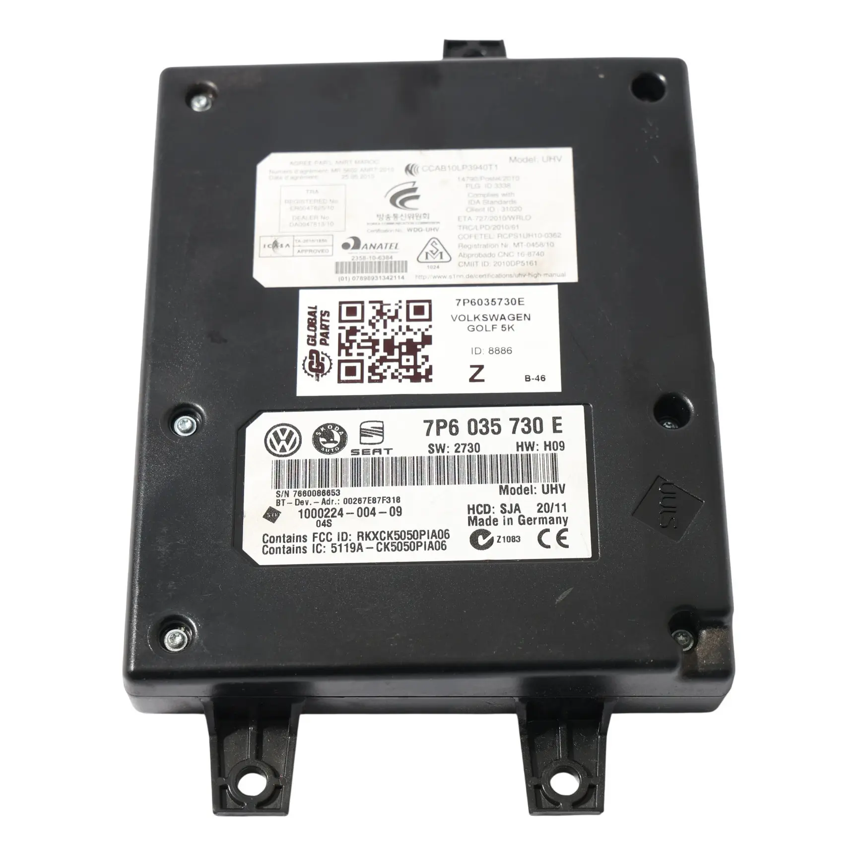 Volkswagen VW Golf Mk6 5K Modulo Controllo Interfaccia Bluetooth ECU 7P6035730E