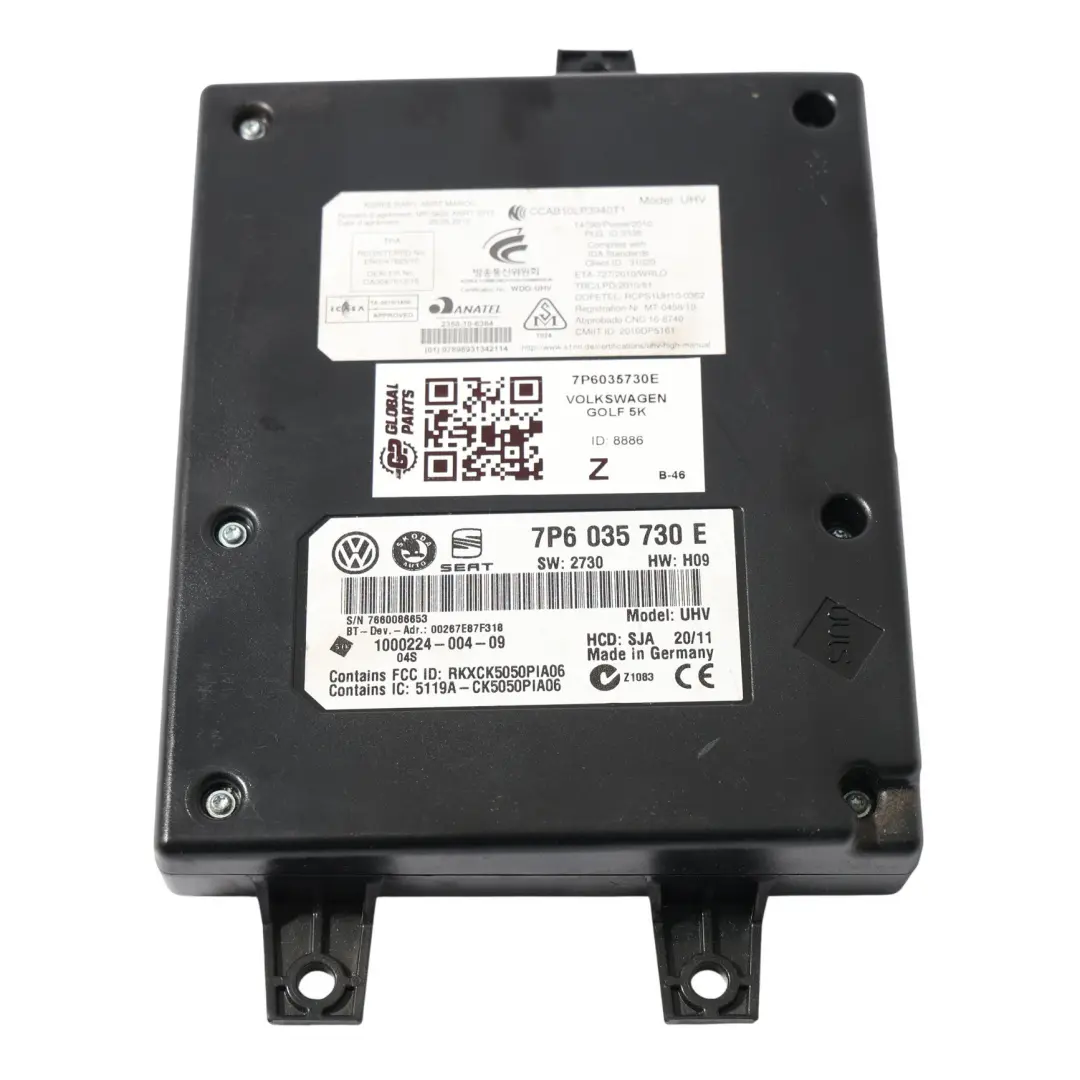 Volkswagen VW Golf Mk6 5K Módulo De Control De Interfaz Bluetooth ECU - SKU 7P6035730E - Número de pieza 7P6035730E