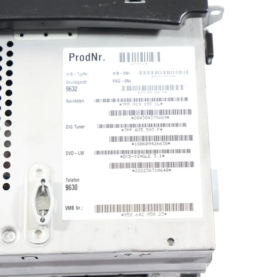 Porsche Cayenne 92A Radio Navigation Head Unit Bedienfeld Bildschirm - SKU 7PP919193CL - Teilenummer 7PP919193CL