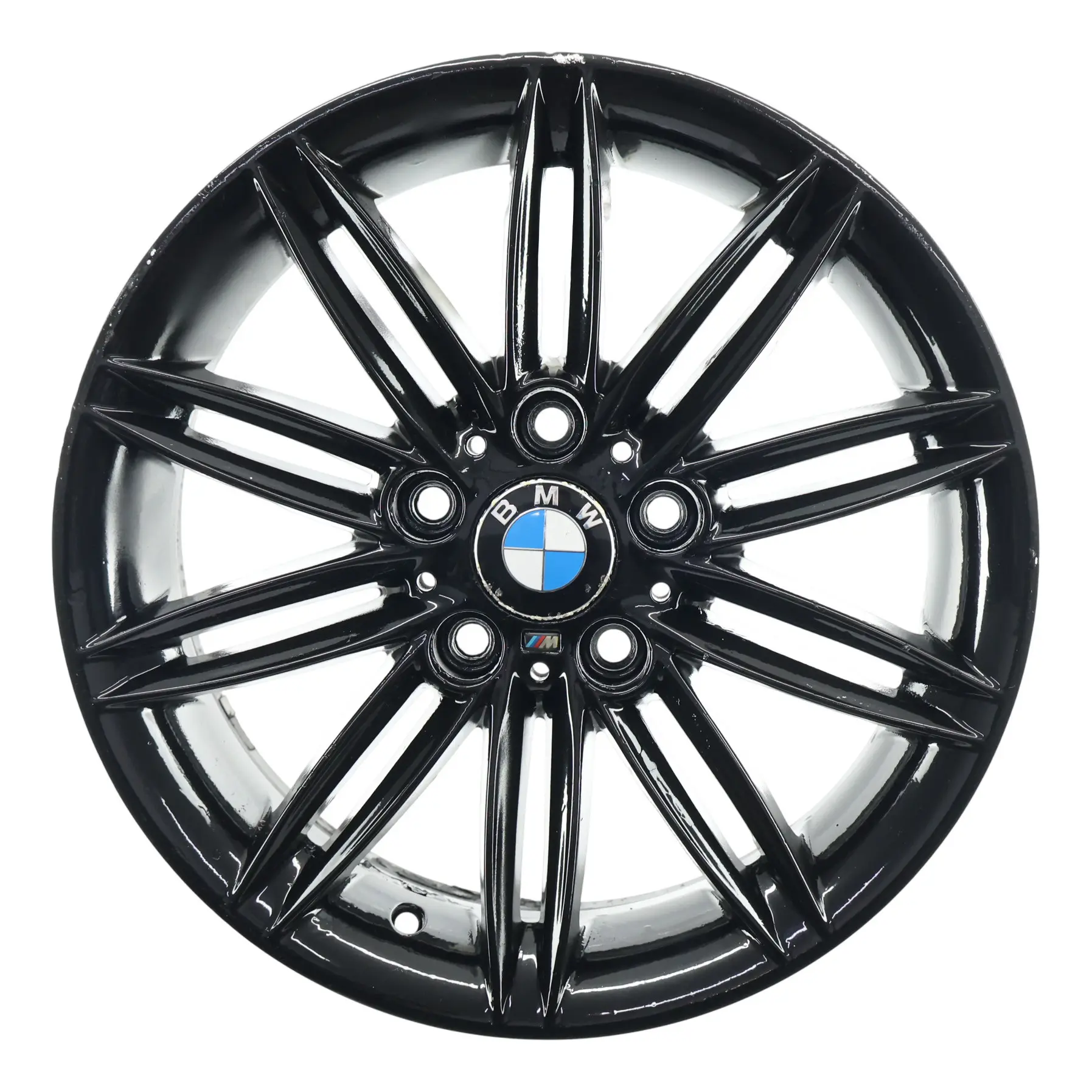 BMW E81 E82 E87 E88 Hinter Rad Schwarz Felge 17" 7,5J ET:47 M Doppel Speiche 207