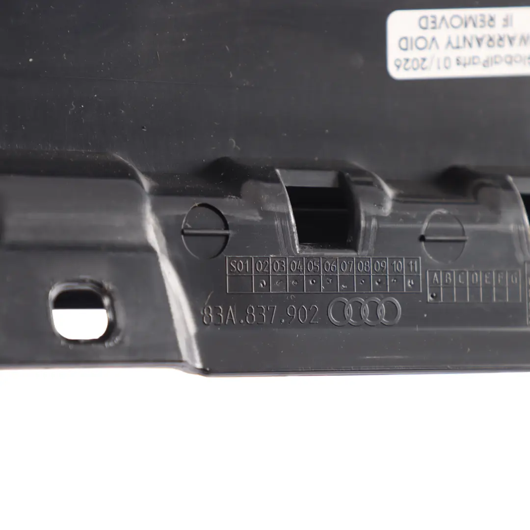 Front Door B-Pillar Trim Cover Panel Strip Right O/S to Audi Q3 F3 with Part number 83A837902 Audi Q3 F3 Front Door B-Pillar Trim Cover Panel Strip Right O/S - SKU 83A837902A - Part number 83A837902