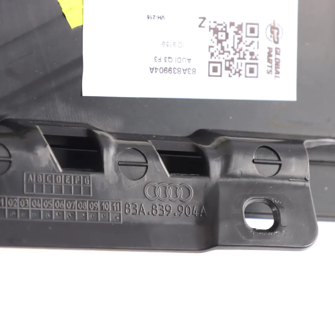 Door C-Pillar Trim Cover Strip Panel Black Right O/S to Audi Q3 F3 Rear with Part number 83A839904A Audi Q3 F3 Rear Door C-Pillar Trim Cover Strip Panel Black Right O/S - SKU 83A839904A - Part number 83A839904A