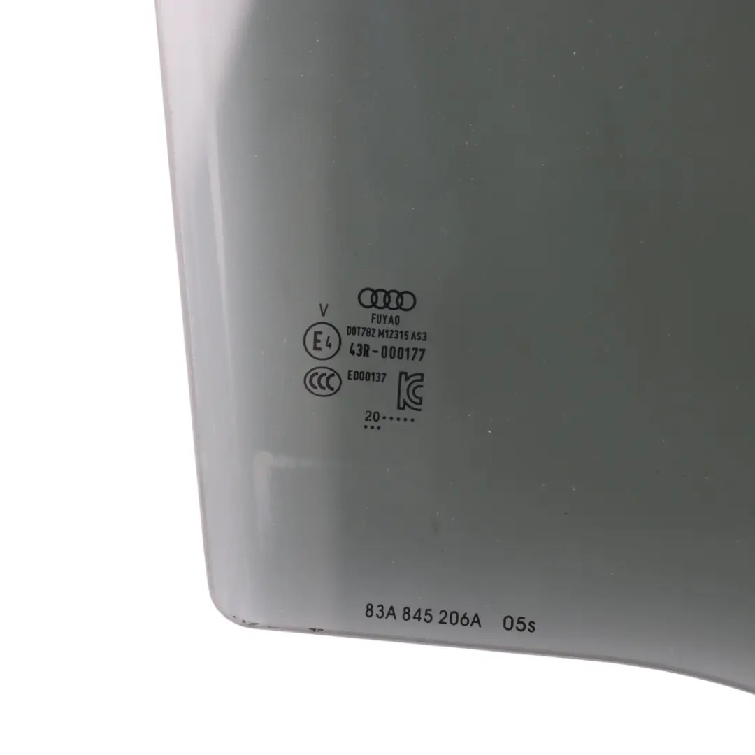 Cristal Ventana Puerta Trasera Tintado AS3 Derecho para Audi Q3 F3 con número de pieza 83A845206A Audi Q3 F3 Cristal Ventana Puerta Trasera Tintado AS3 Derecho - SKU 83A845206A - Número de pieza 83A845206A