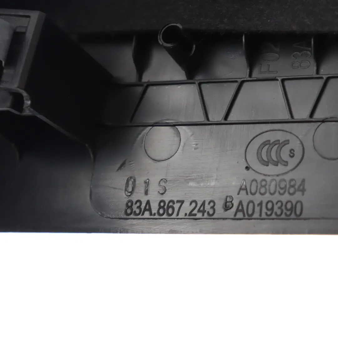 Exterior B Pillar Column Trim Cover Front Left N/S Black to Audi Q3 F3 with Part number 83A867243B Audi Q3 F3 Exterior B Pillar Column Trim Cover Front Left N/S Black - SKU 83A867243B - Part number 83A867243B