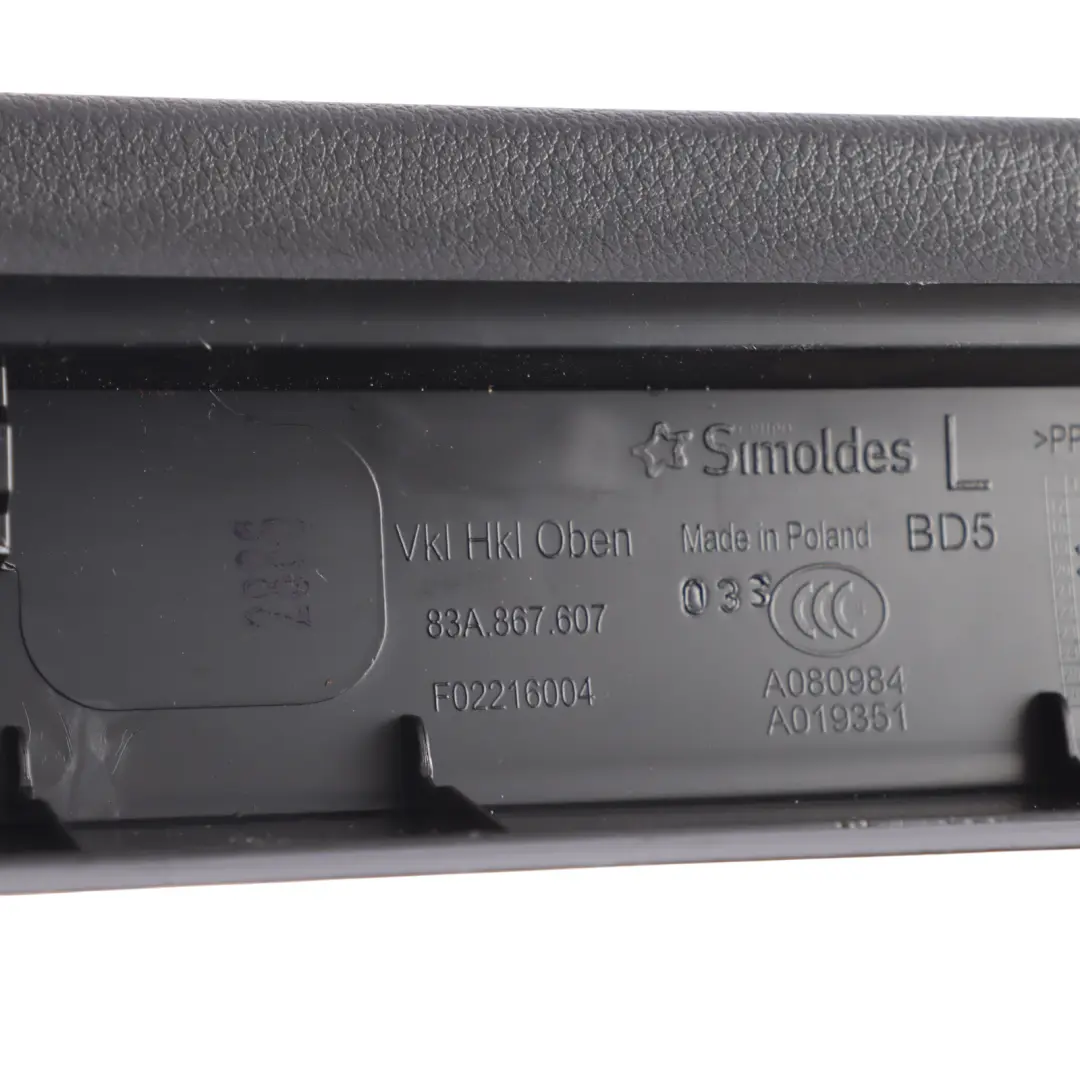 Panel Trasero Maletero Superior Izquierdo para Audi Q3 F3 con número de pieza 83A867607 Audi Q3 F3 Panel Trasero Maletero Superior Izquierdo - SKU 83A867607 - Número de pieza 83A867607