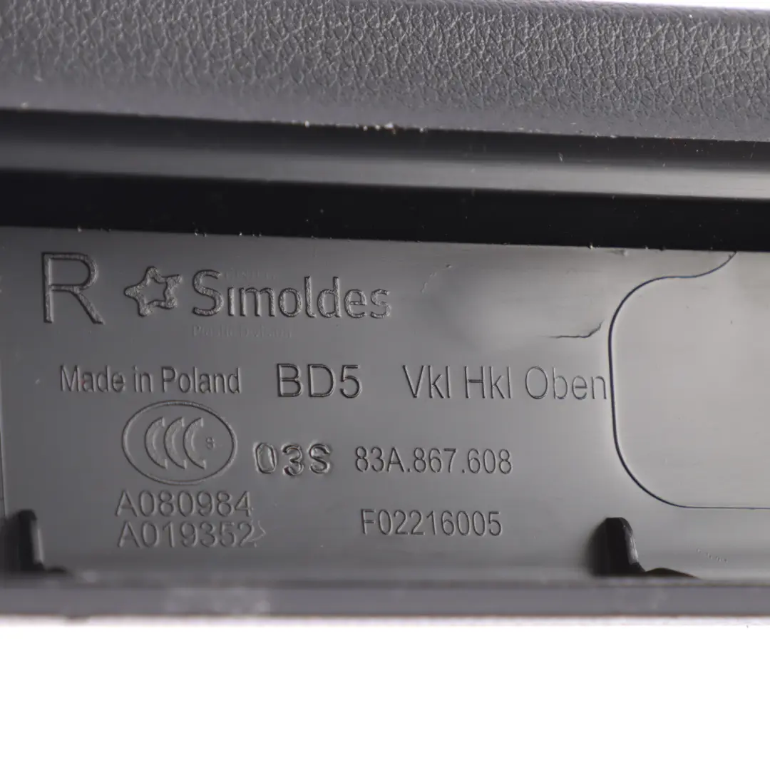 Heckklappe Kofferraum Abdeckung Zierleiste Rechts für Audi Q3 F3 mit Teilenummer 83A867608 Audi Q3 F3 Heckklappe Kofferraum Abdeckung Zierleiste Rechts - SKU 83A867608 - Teilenummer 83A867608