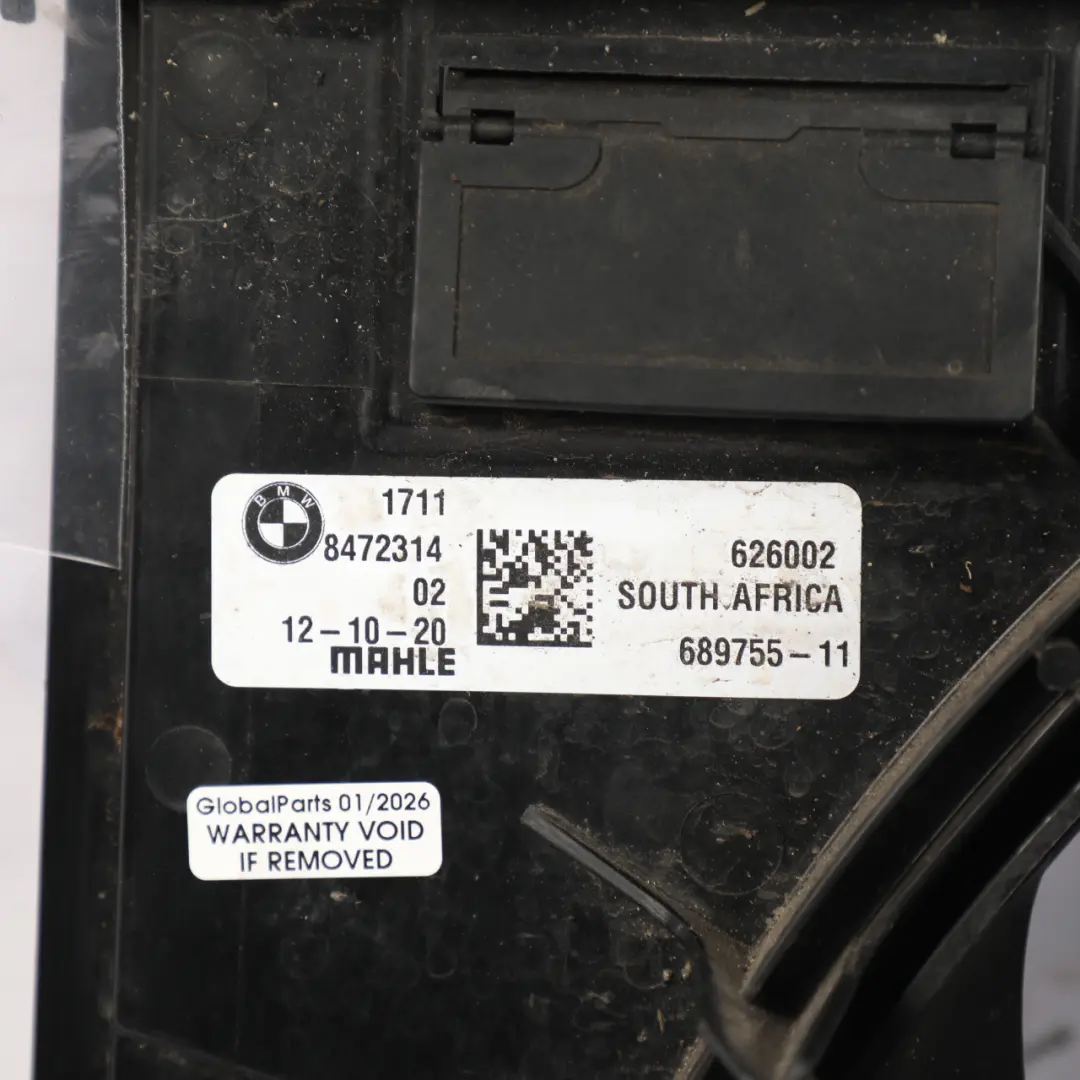 BMW X3 G01 X3 G02 Radiator Fan Engine Cooling Cooler Shroud Housing 400W 8686170 - SKU 8472314-1 - Part number 8472314