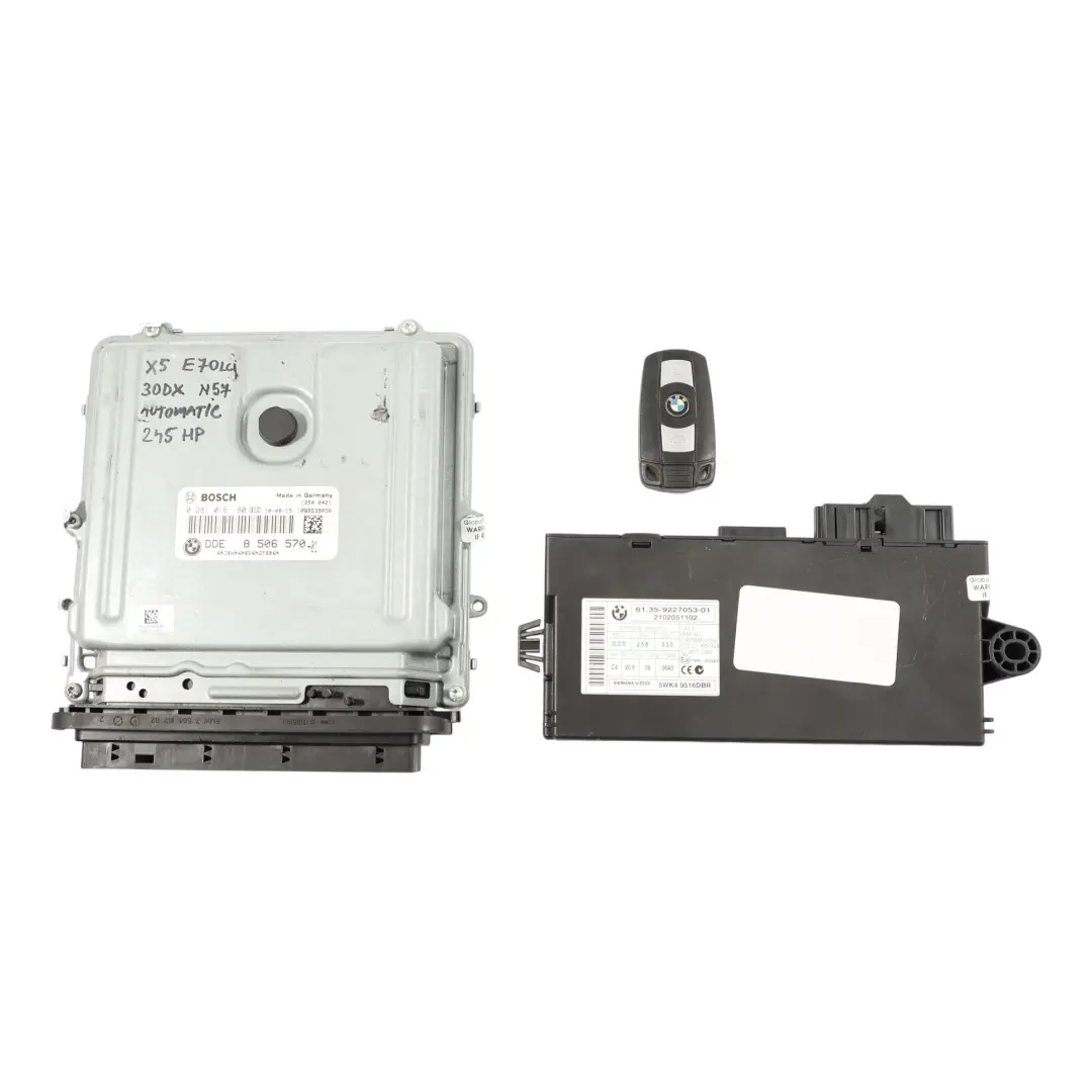 BMW X5 E70 X6 E71 30dX Diesel N57 245HP Engine ECU Kit DDE CAS3 + Key - SKU 8506570-2 - Part number 8506570