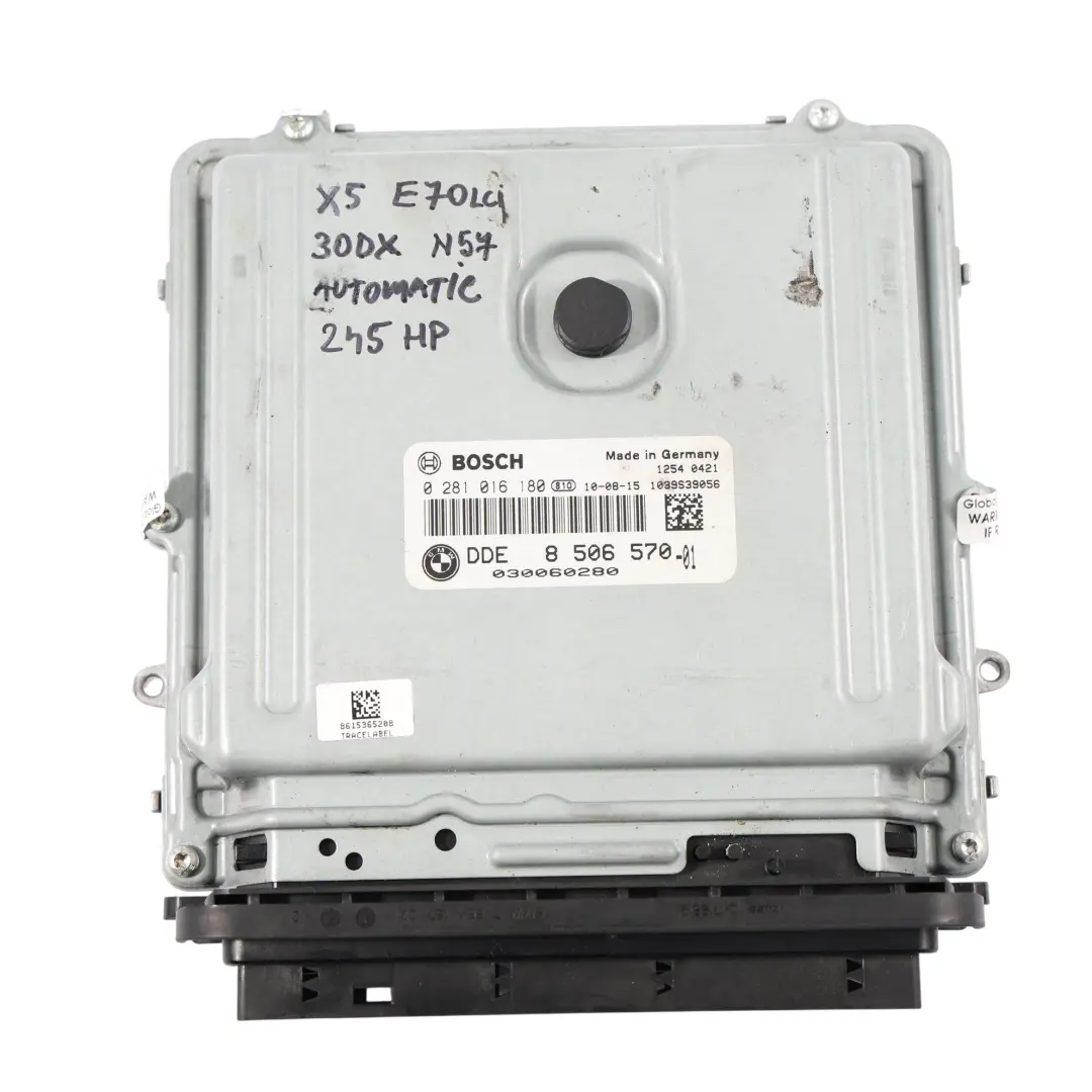 BMW X5 E70 X6 E71 30Dx Diesel N57 245HP Motor Kit ECU DDE CAS3 + Llave - SKU 8506570-2 - Número de pieza 8506570