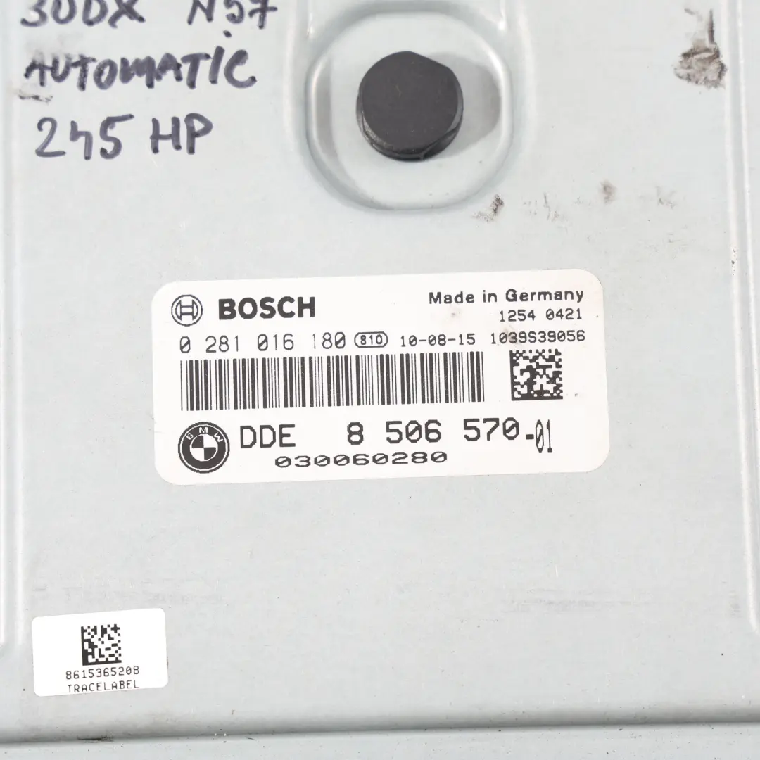 BMW X5 E70 X6 E71 30Dx N57 245PS Motor ECU Kit DDE CAS3 + Schlüssel - SKU 8506570-2 - Teilenummer 8506570