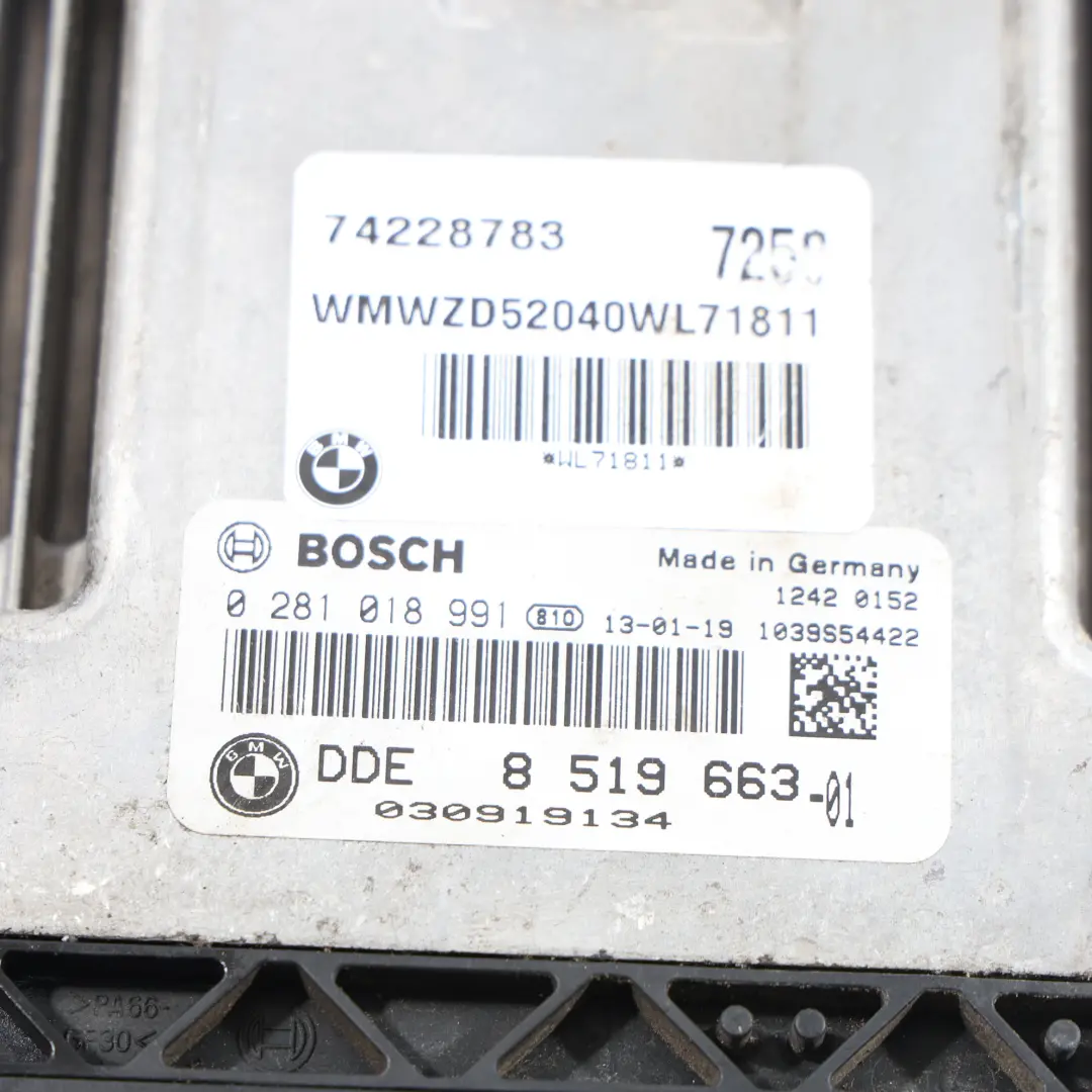 Mini Cooper D ALL4 R60 N47N 112PS 1.6 Motor ECU Kit DDE Manual - SKU 8519663-5 - Teilenummer 8519663