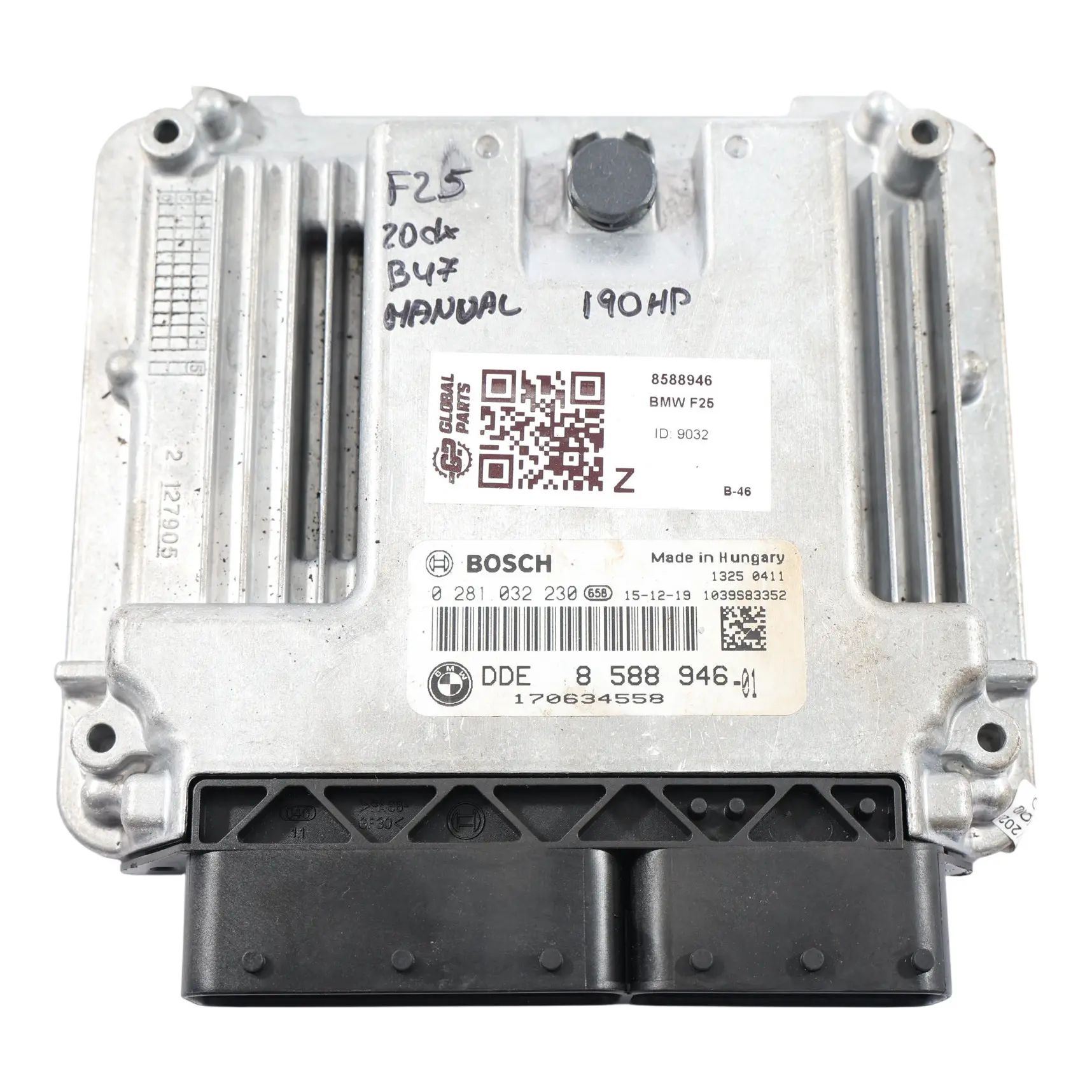 BMW X3 F25 20dX 190HP B47 Engine Control Unit Module ECU DDE 8588946 Manual