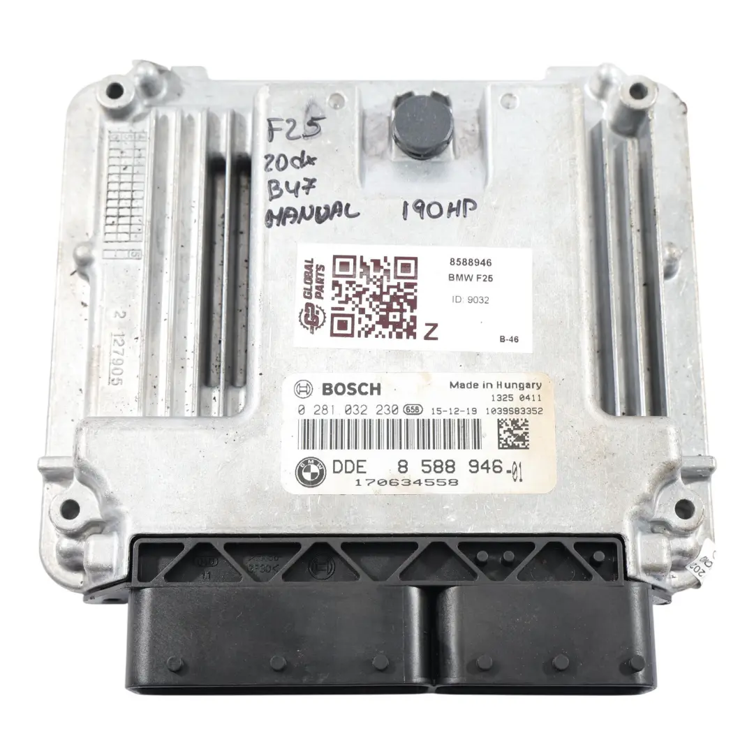 BMW X3 F25 20Dx 190HP B47 Motorsteuergerät Modul ECU DDE Schaltgetriebe - SKU 8588946 - Teilenummer 8588946