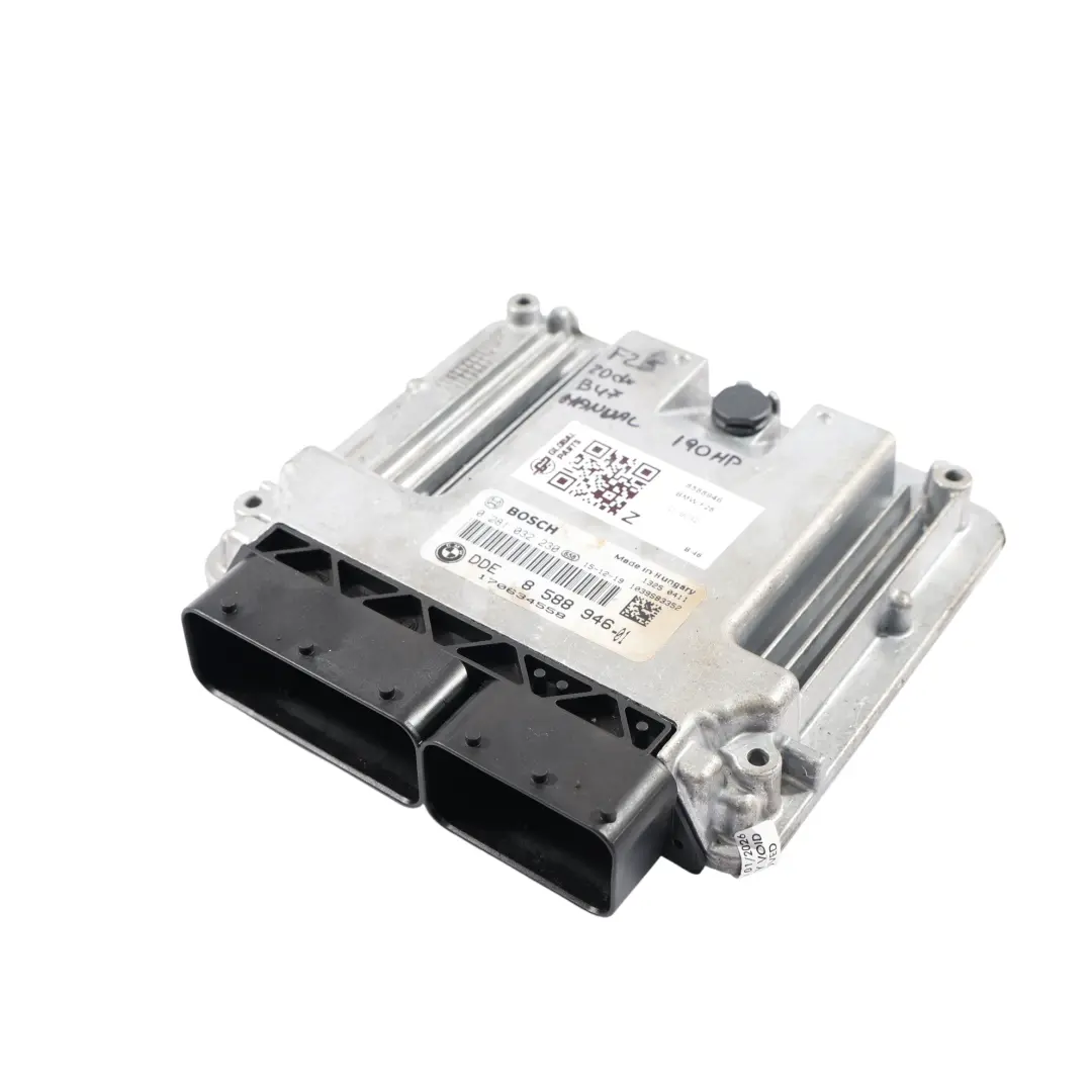 BMW X3 F25 20Dx 190 CV B47 Modulo Centralina Motore ECU DDE Manuale - SKU 8588946 - Numero di parte 8588946