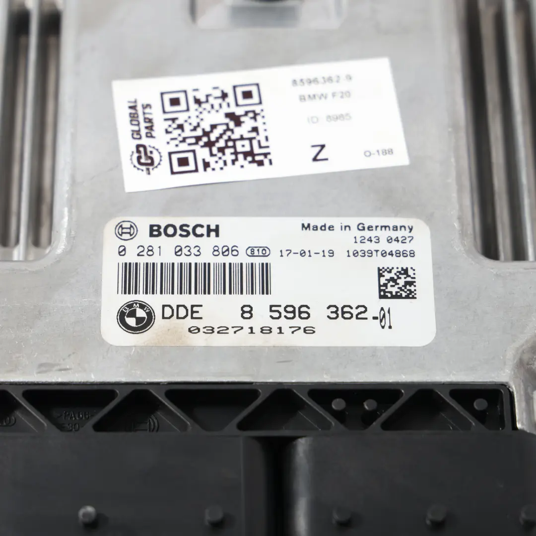 B37 116CH Calculateur Gestion Moteur DDE Manuel pour BMW F20 F30 LCI 116d à propos du numéro de pièce 8596362 BMW F20 F30 LCI 116d B37 116CH Calculateur Gestion Moteur DDE Manuel - SKU 8596362-9 - Numéro de pièce 8596362