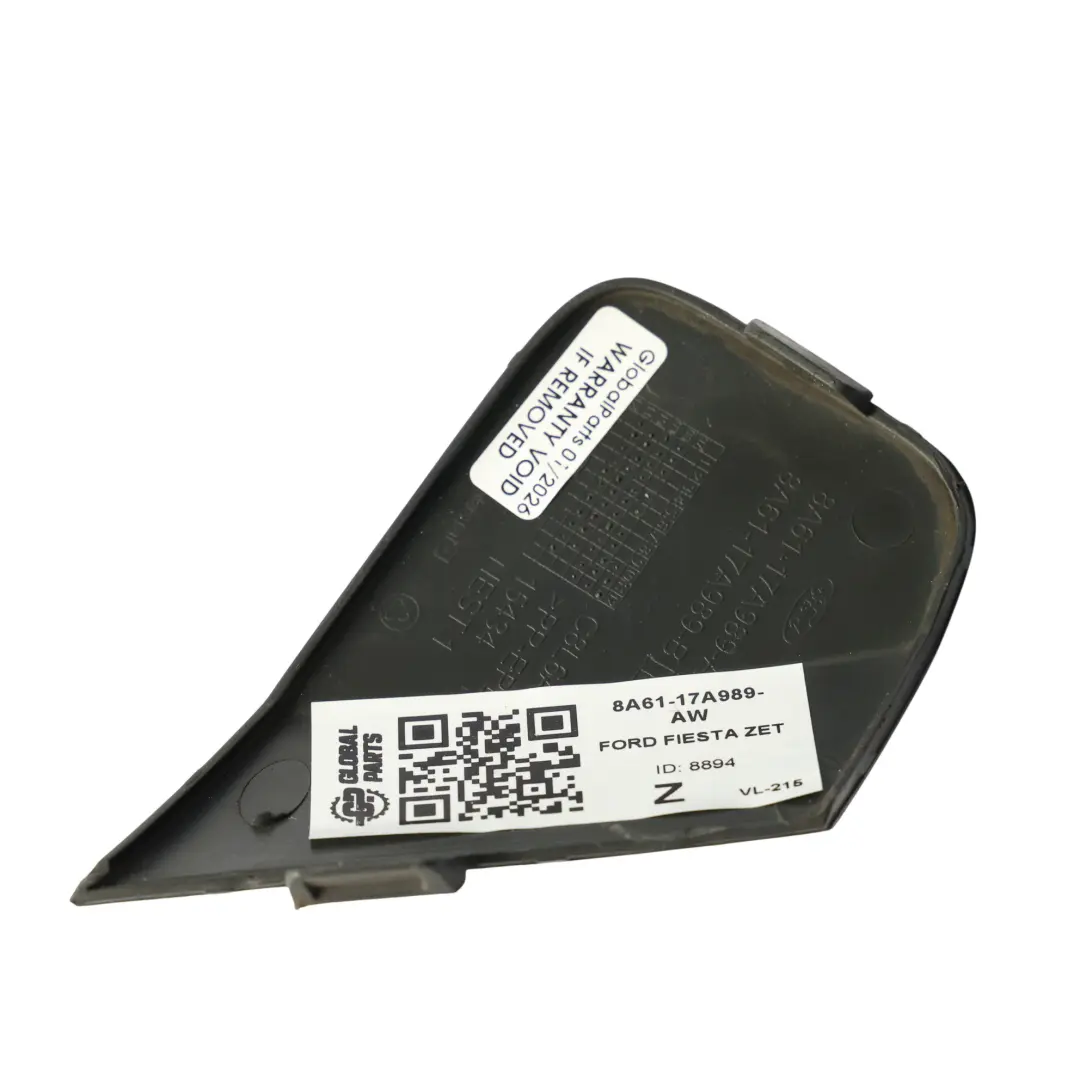 Osłona Zaślepka Haka Zderzaka Przód Czarna 8A61-17A989-A do Ford Fiesta Mk7 o numerze 8A61-17A989-AW Ford Fiesta Mk7 Osłona Zaślepka Haka Zderzaka Przód Czarna 8A61-17A989-A - SKU 1532222 - Numer Części 8A61-17A989-AW