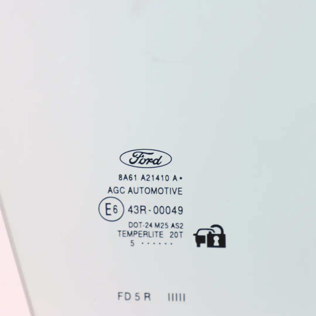 Ford Fiesta Mk7 Szyba Drzwi AS2 Prawy Przód - SKU 8A61-A21410-A - Numer Części 8A61-A21410-A