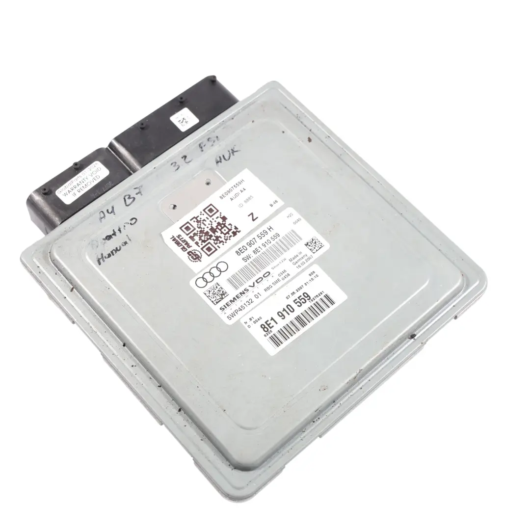 AUK 255HP Motor Steuer Gerät ECU Manuelles für Audi A4 B7 3.2 FSI Quattro mit Teilenummer 8E0907559H Audi A4 B7 3.2 FSI Quattro AUK 255HP Motor Steuer Gerät ECU Manuelles - SKU 8E0907559H - Teilenummer 8E0907559H