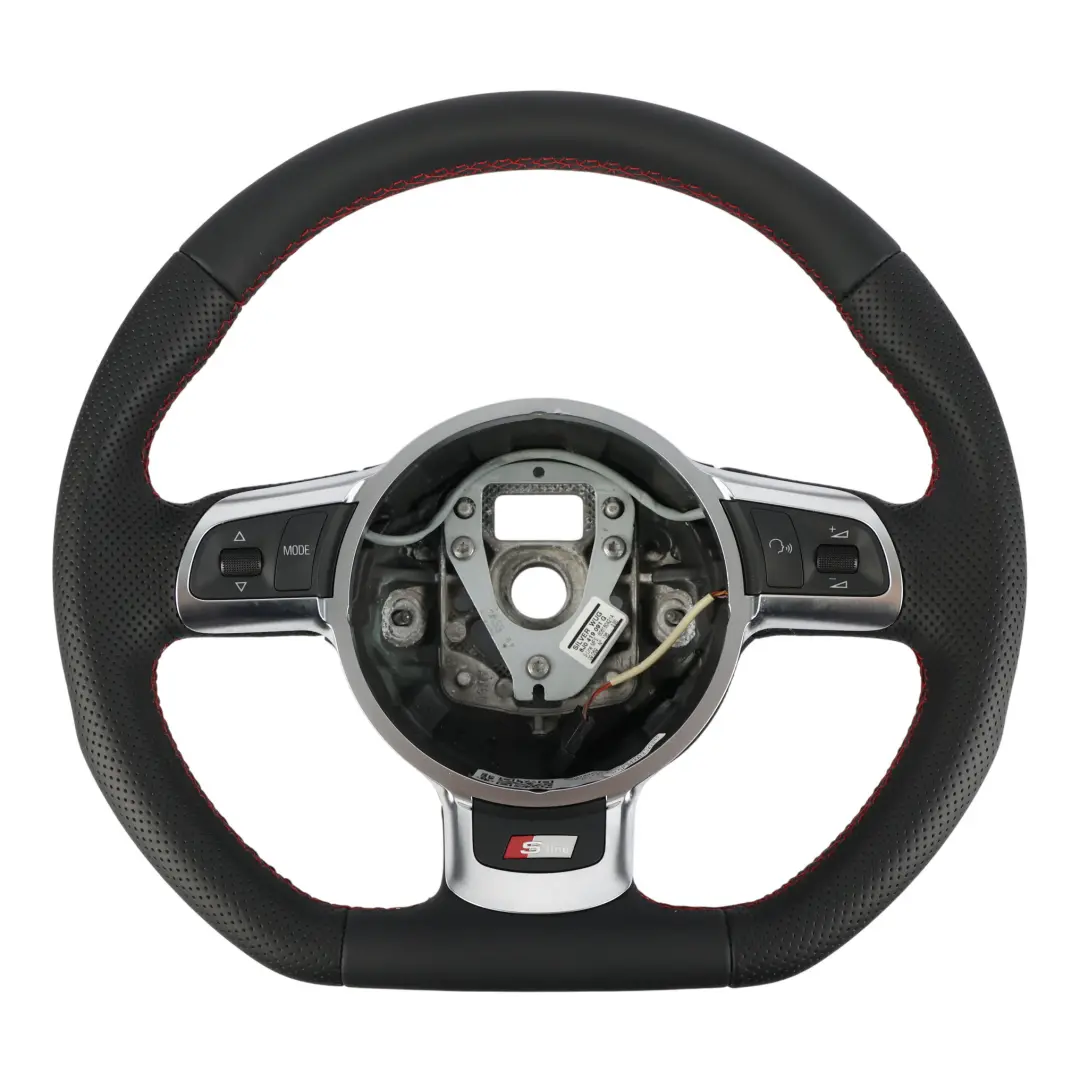 Audi A3 8P S-Line Volante NUOVO In Pelle Nera Fondo Piatto - SKU 8J0419091G-2 - Numero di parte 8J0419091G