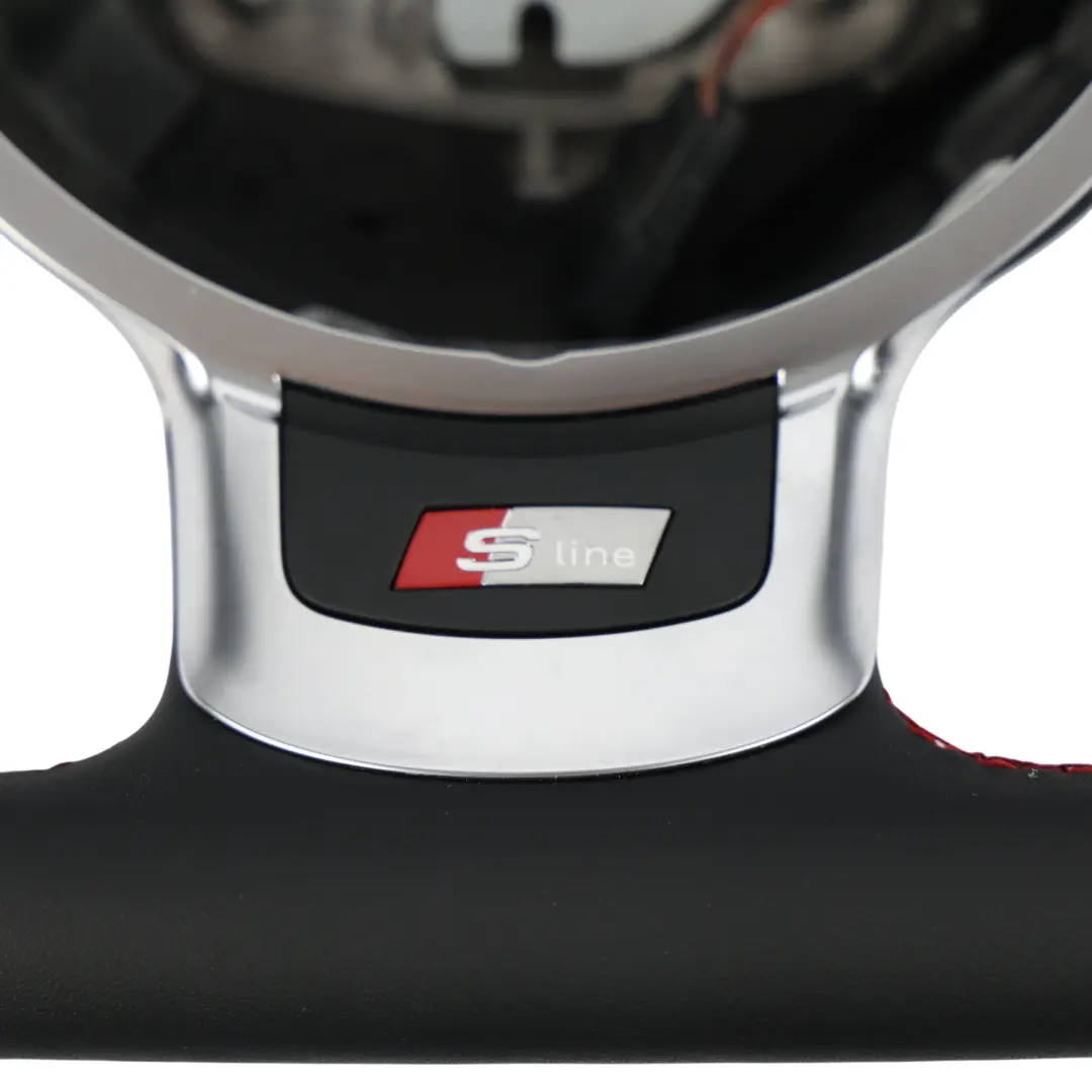 Steering Wheel NEW Black Leather Flat Bottom to Audi A3 8P S-Line with Part number 8J0419091G Audi A3 8P S-Line Steering Wheel NEW Black Leather Flat Bottom - SKU 8J0419091G-2 - Part number 8J0419091G