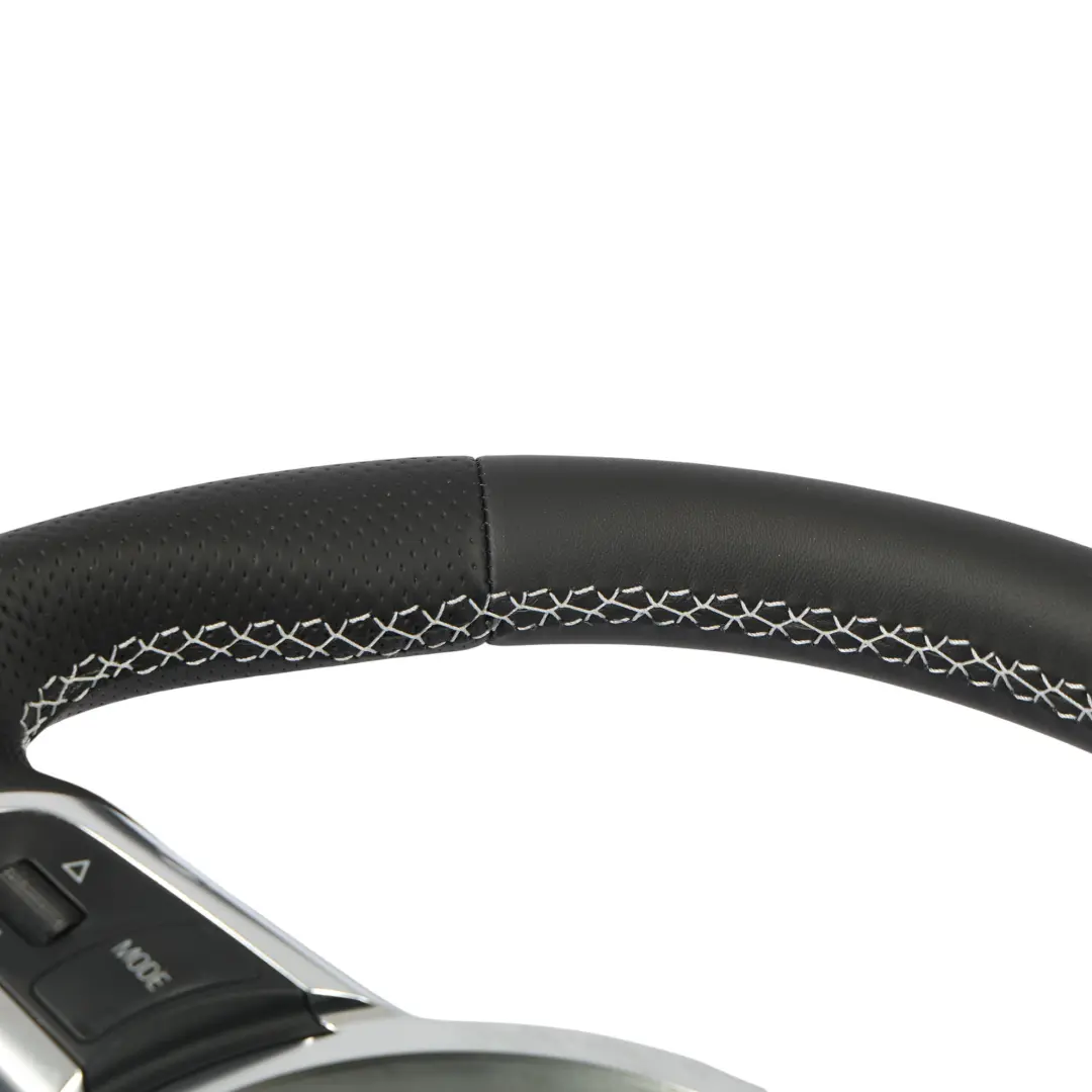 NUOVO In Pelle Nera Fondo Piatto Filo Bianco per Audi A3 8P Volante con numero di parte 8J0419091G Audi A3 8P Volante NUOVO In Pelle Nera Fondo Piatto Filo Bianco - SKU 8J0419091G-3 - Numero di parte 8J0419091G