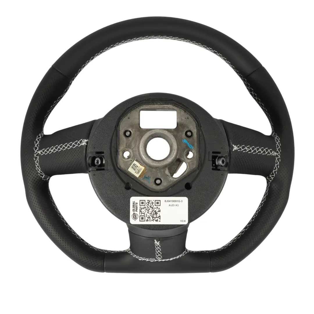Audi A3 8P Kierownica S-line NOWA Czarna Skóra Ścięta Biała Nić - SKU 8J0419091G-3 - Numer Części 8J0419091G