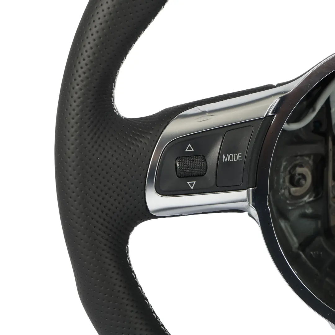 NUEVO Cuero Negro Fondo Plano Rosca Blanca para Audi A3 8P S-line Volante con número de pieza 8J0419091G Audi A3 8P S-line Volante NUEVO Cuero Negro Fondo Plano Rosca Blanca - SKU 8J0419091G-3 - Número de pieza 8J0419091G