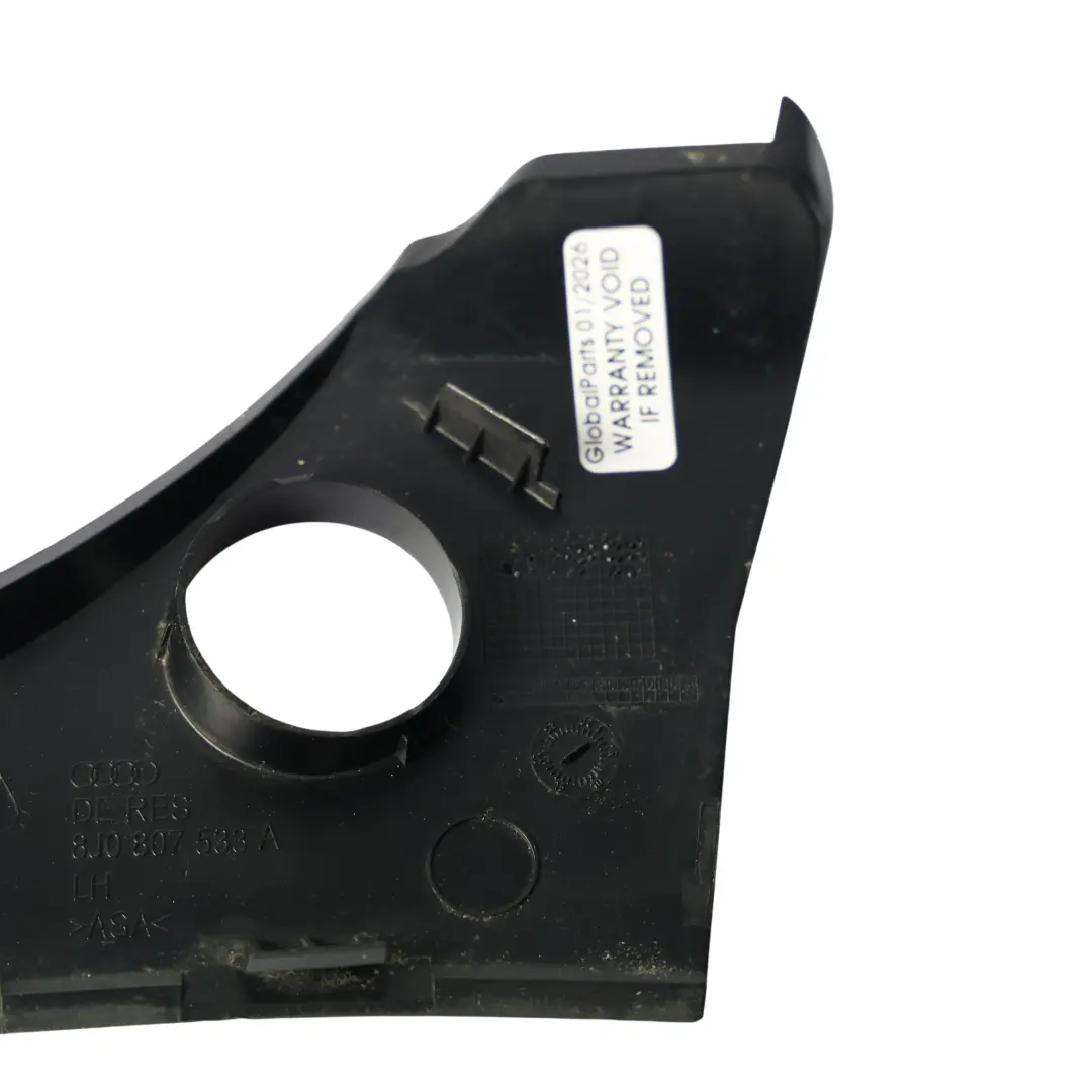 Audi TT TTS 8J Parachoques Trasero Superior Cubierta Ajuste Izquierda - SKU 8J0807533A - Número de pieza 8J0807533A