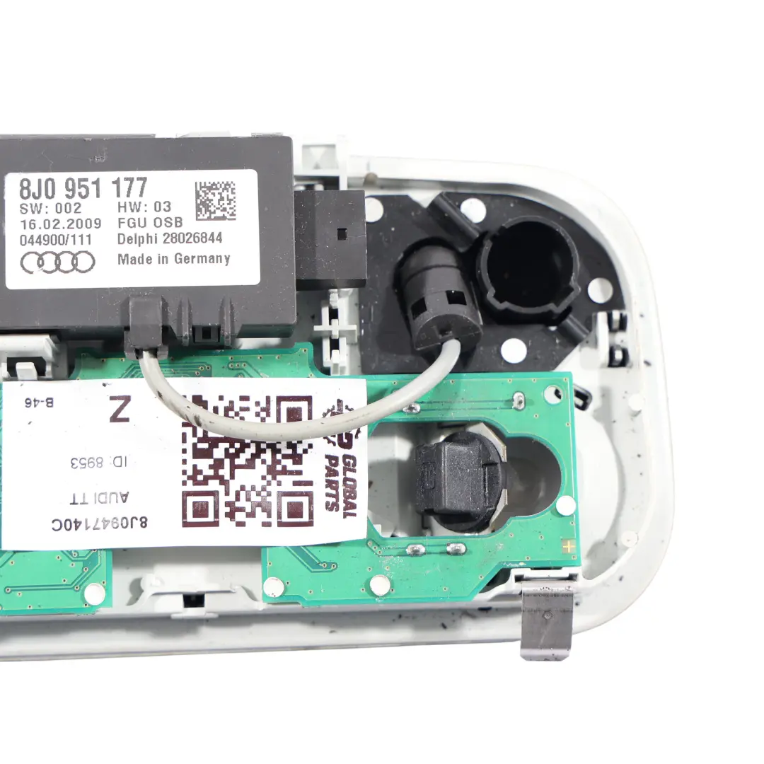 Front Roof Light Interior Reading Lamp Switch Panel to Audi TT 8J with Part number 8J0947140C Audi TT 8J Front Roof Light Interior Reading Lamp Switch Panel - SKU 8J0947140C - Part number 8J0947140C