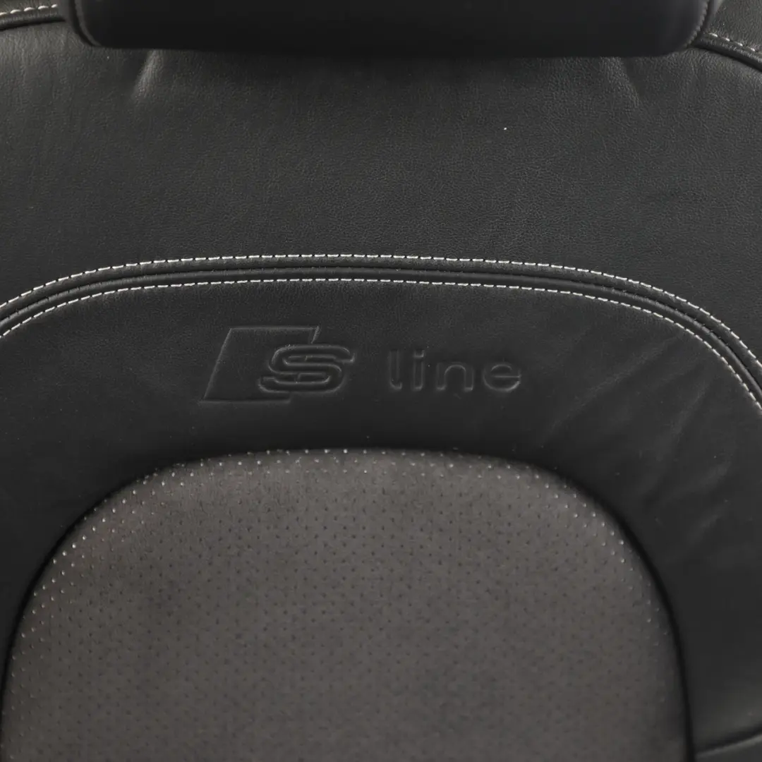 Audi TT 8J Seat Front Left N/S S-Line Heated Leather Alcantara Black Silver - SKU 8J8881805T-1 - Part number 8J8881805T