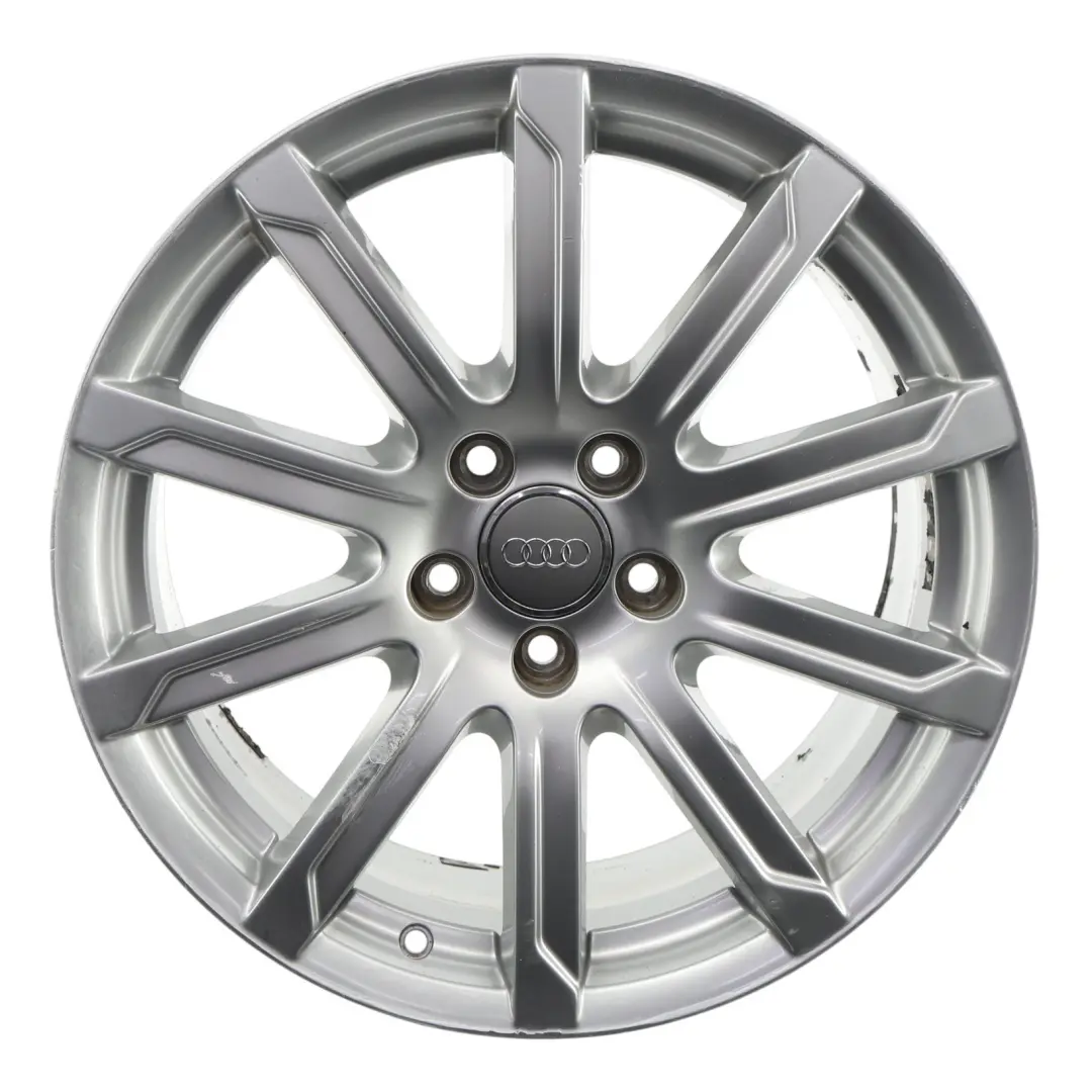 Audi A4 B8 8K Silver Wheel Alloy Rim 18" 8J ET:47 10-Spoke - SKU 8K0601025CB-1 - Part number 8K0601025CB