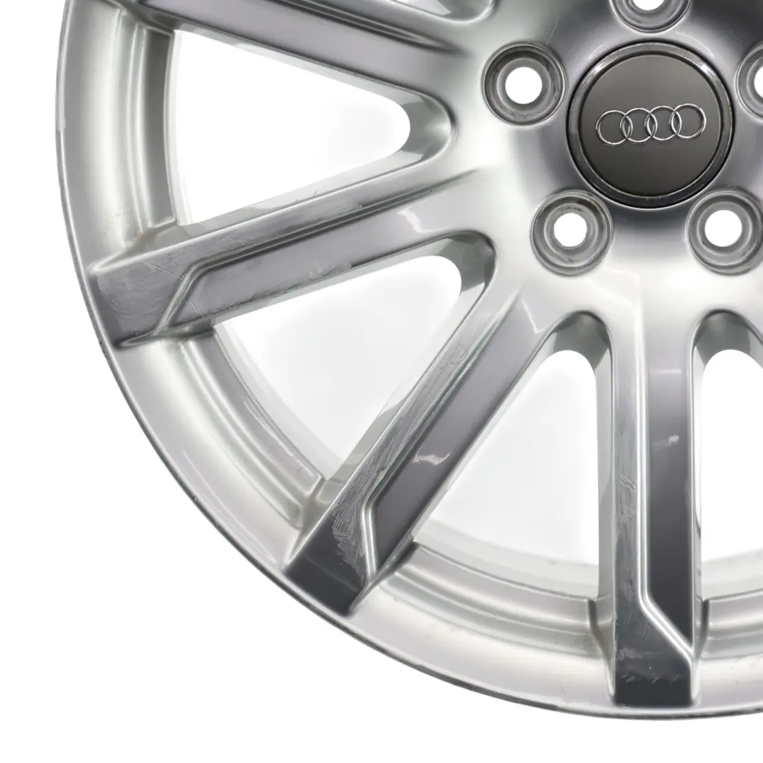 Audi A4 B8 8K Srebrna Felga Aluminiowa 18" 8J ET:47 10-Ramienna - SKU 8K0601025CB-2 - Numer Części 8K0601025CB
