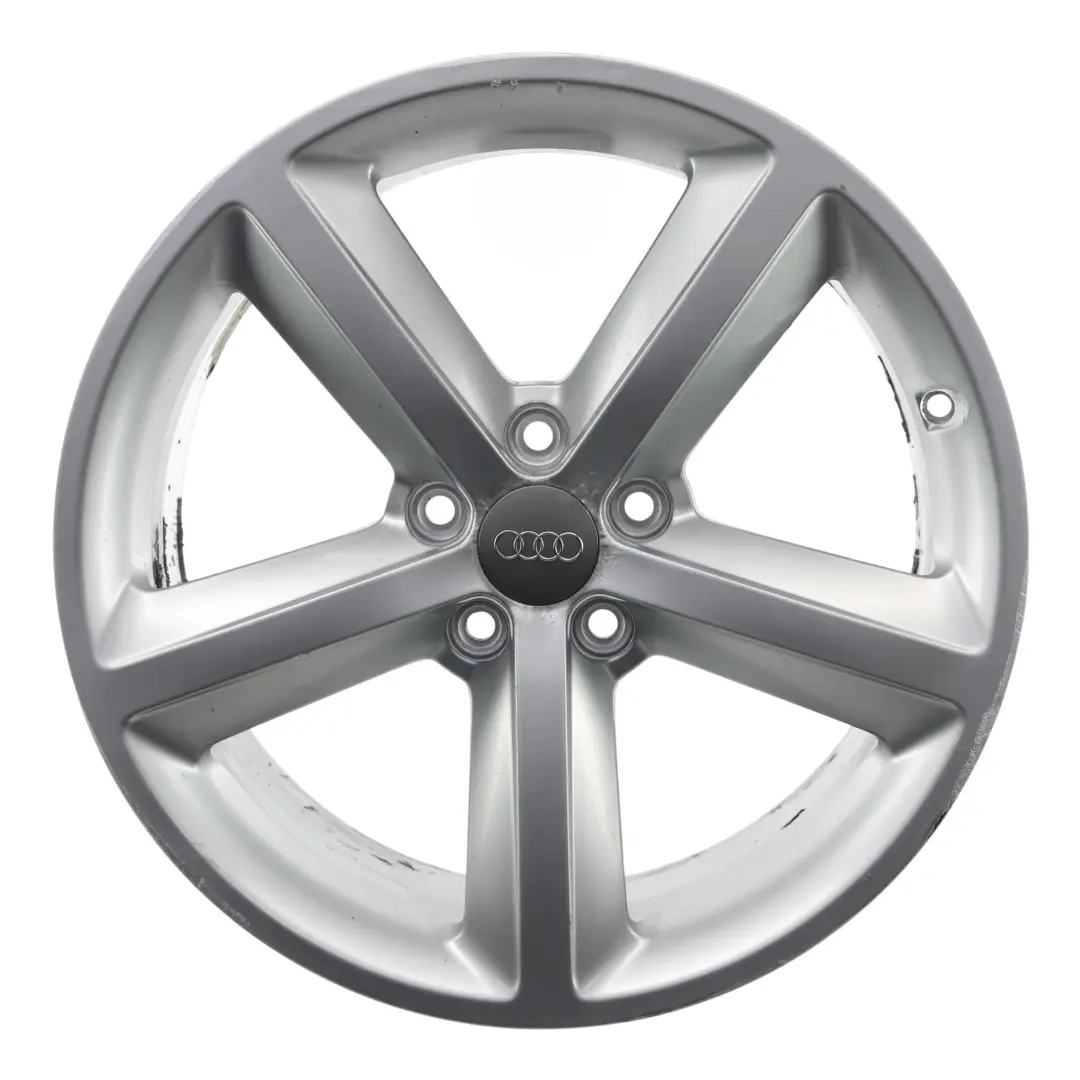 Audi A4 B8 8K Silver Wheel Alloy Rim 18" ET:47 8J Star Spoke - SKU 8K0601025Q-4 - Part number 8K0601025Q