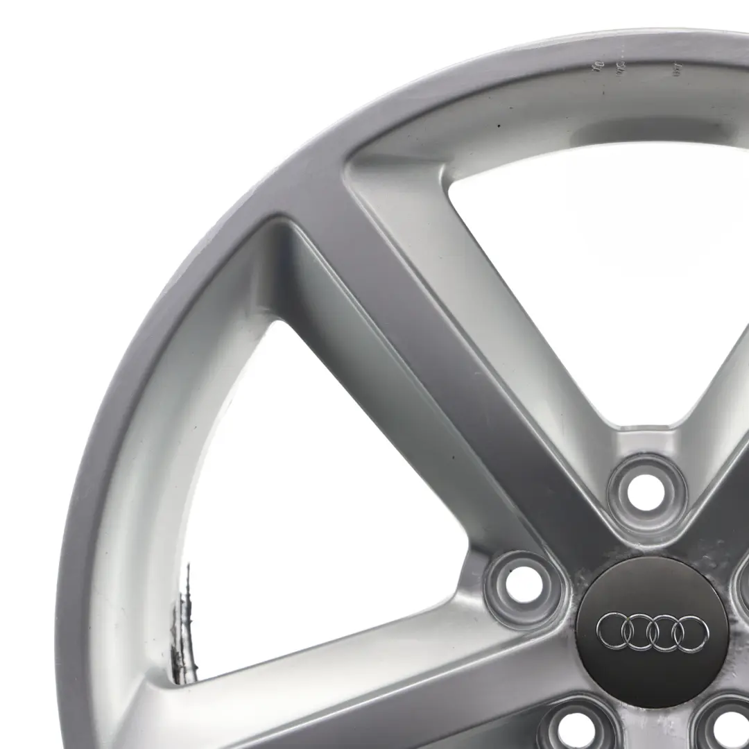 Audi A4 B8 8K Silver Wheel Alloy Rim 18" ET:47 8J Star Spoke - SKU 8K0601025Q-4 - Part number 8K0601025Q