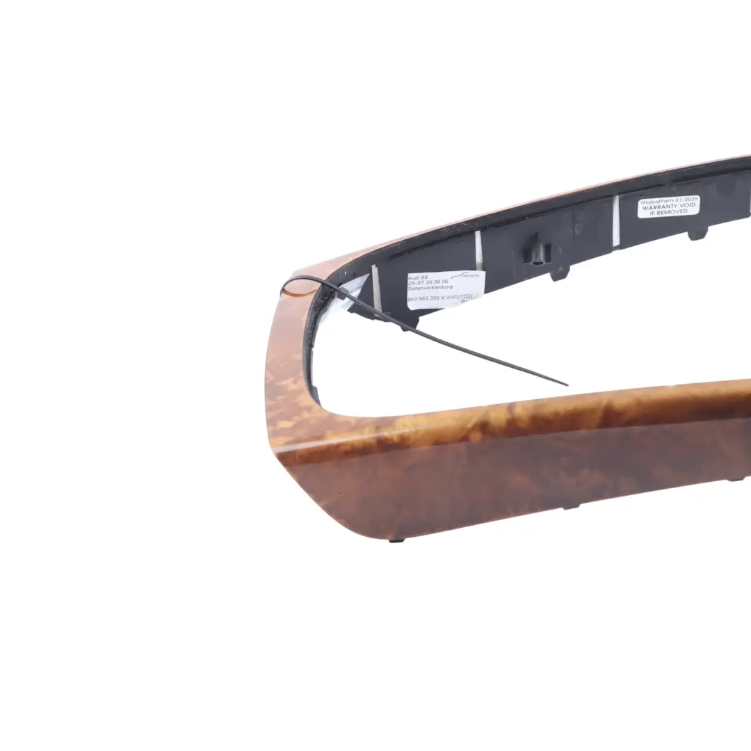 Audi A4 B8 A5 8T Centre Console Trim Cover Panel Strip Nutmeg - SKU 8K0863305K - Part number 8K0863305K