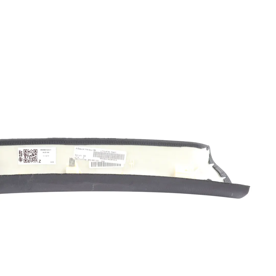 Front Cover Column A Pillar Trim Panel Upper Left N/S to Audi A4 B8 with Part number 8K0867233 Audi A4 B8 Front Cover Column A Pillar Trim Panel Upper Left N/S - SKU 8K0867233-1 - Part number 8K0867233