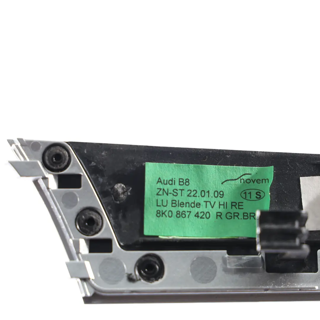 Audi A5 8T Embellecedor Tarjeta Puerta Trasera Derecha Negro Piano - SKU 8K0867420R - Número de pieza 8K0867420R