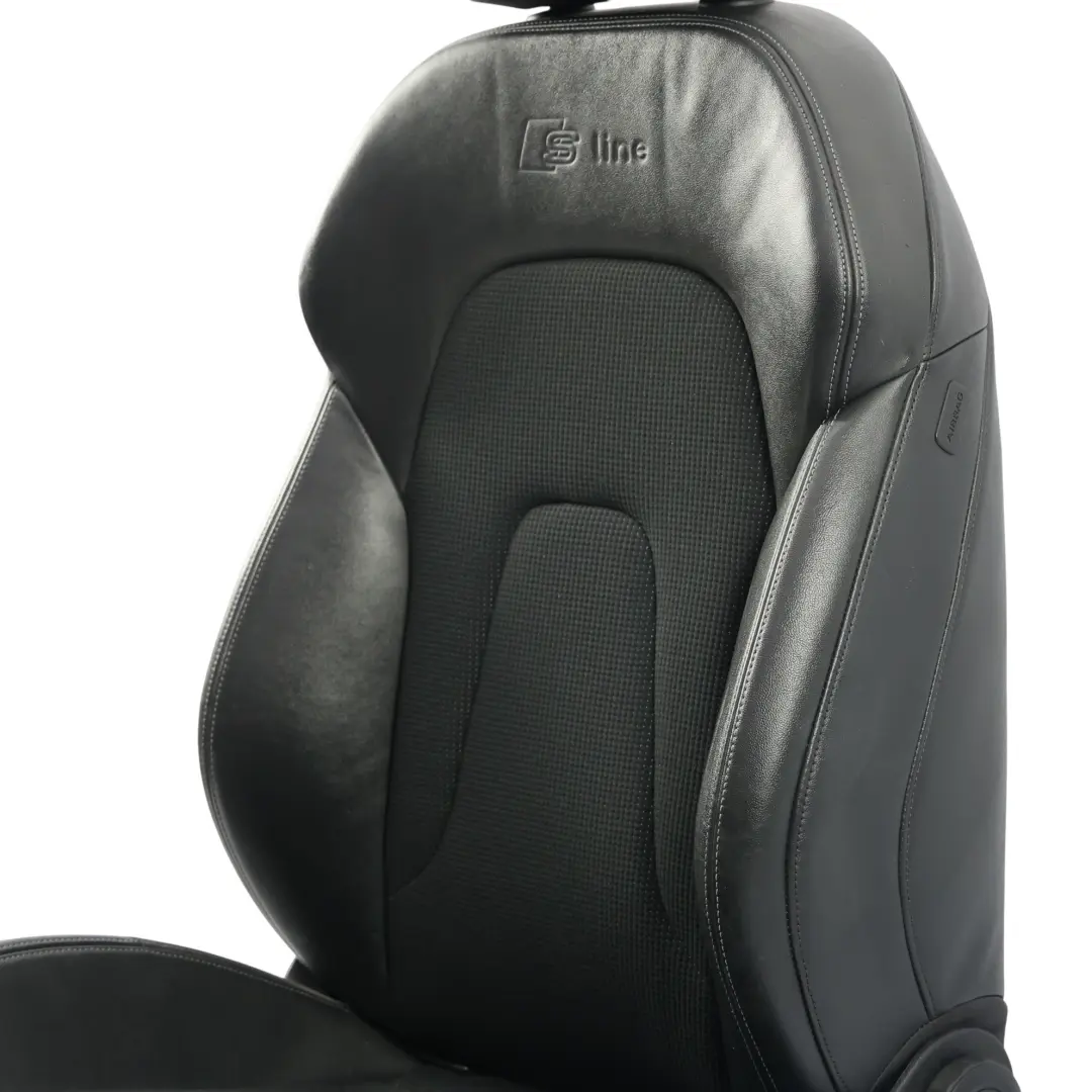 Audi A4 B8 8K Sport Asiento Delantero S-Line Medio Cuero Negro Gris Izquierdo - SKU 8K0881805BG - Número de pieza 8K0881805BG