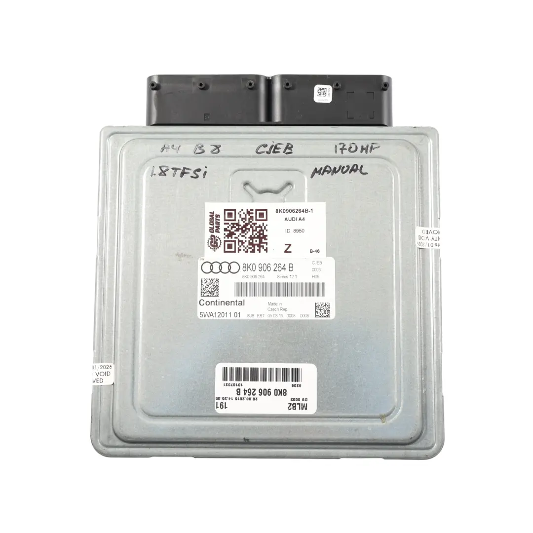CJEB 170PS Motor ECU Kit Schlüssel + Zündung für Audi A4 B8 1.8 TFSI mit Teilenummer 8K0906264B Audi A4 B8 1.8 TFSI CJEB 170PS Motor ECU Kit Schlüssel + Zündung - SKU 8K0906264B-1 - Teilenummer 8K0906264B